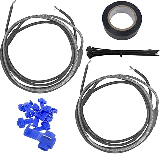 SH201 Defrost Heater Fit for Samsung and Most Supco Refrigerator, Drain and Door Heater Tip 7/16 Diameter 115V 15W 25'' Heater Wire - Contains 20 Zip Ties, 10 Splitters and 1 Insulating Tape (2Pcs)