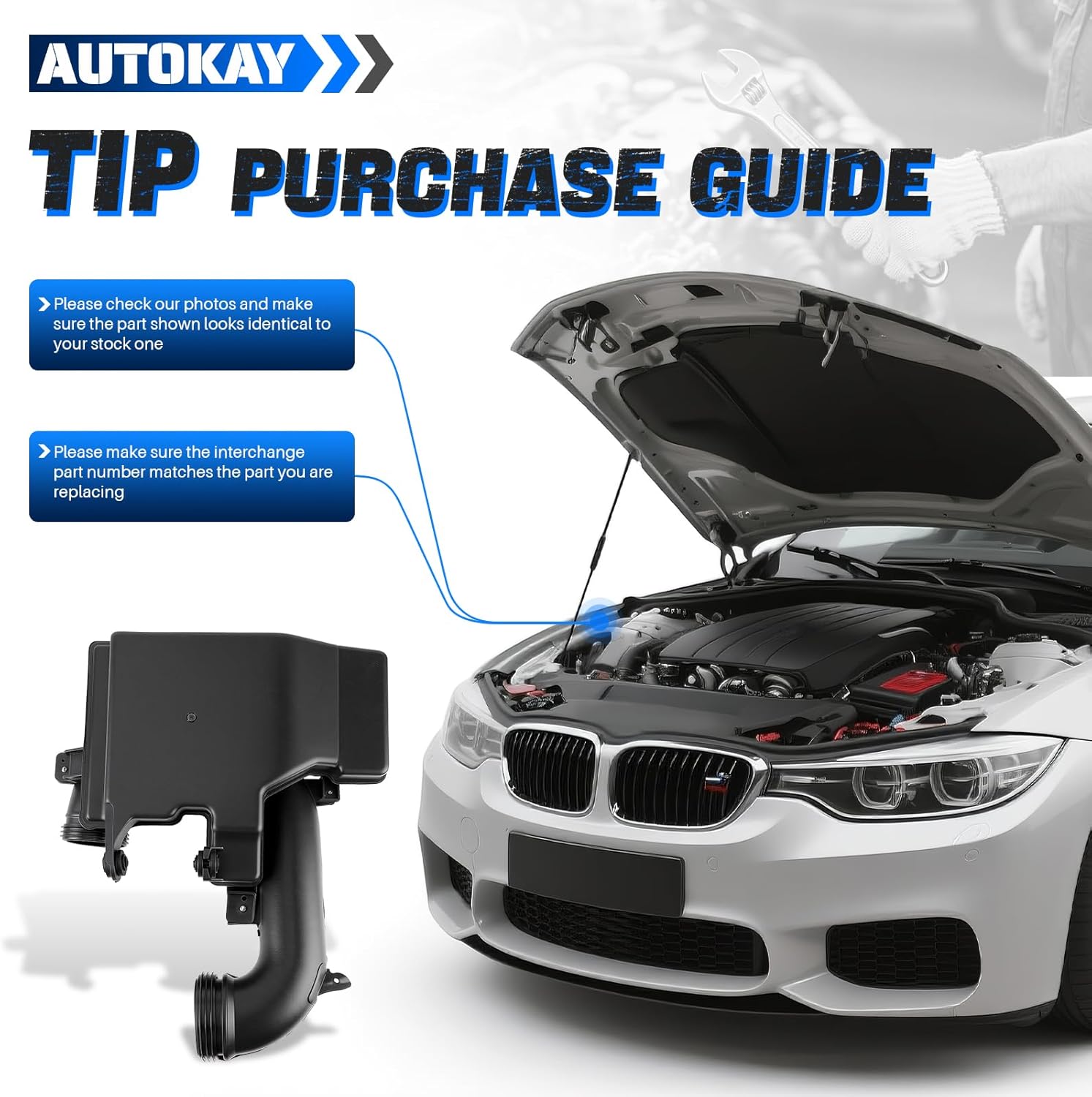 AUTOKAY Air Intake Resonator for Kia Forte Forte 2014-2018 Air Cleaner Intake Duct Resonator Replaces 28220-A7000 41007