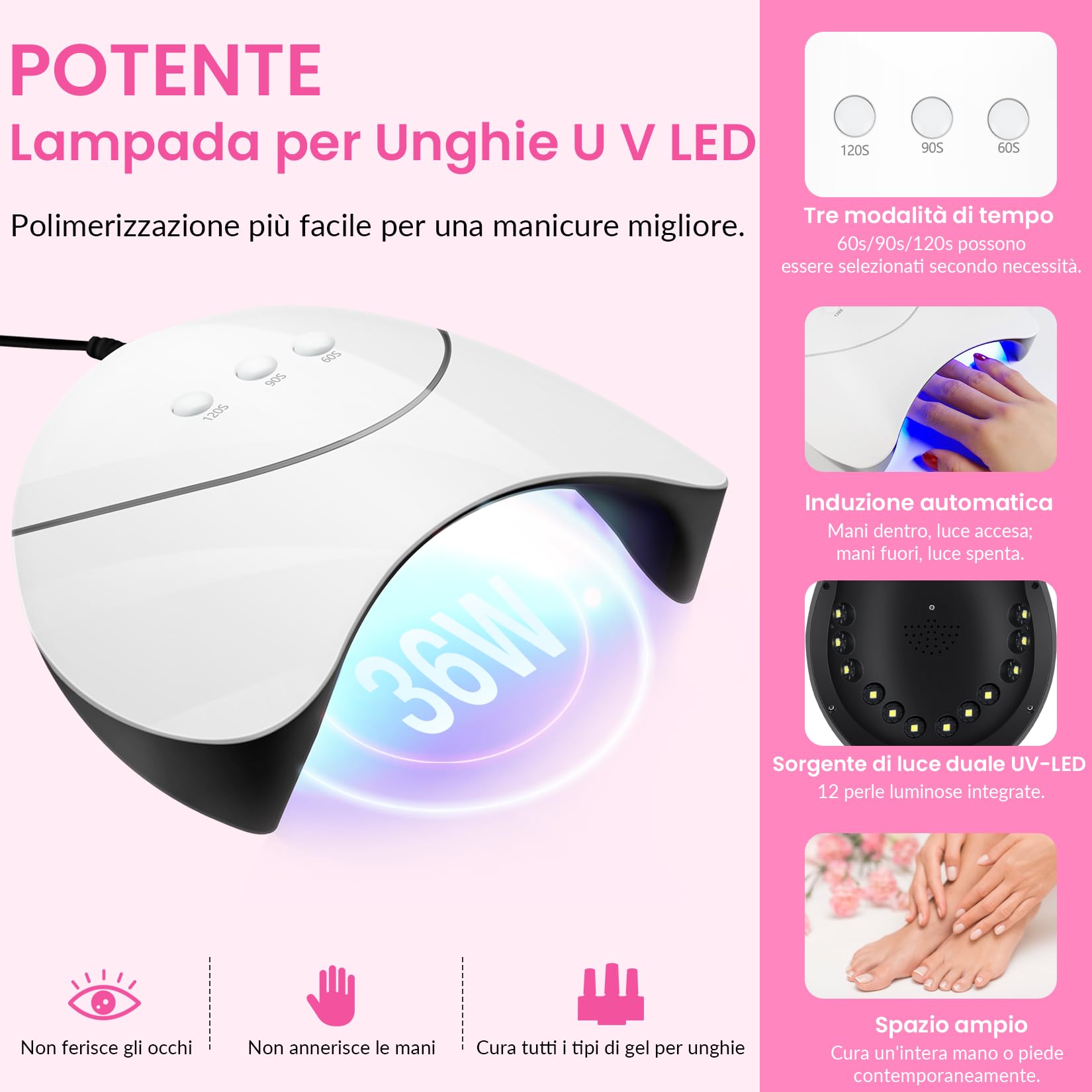 VANREESA Kit Semipermanente Unghie, 24 Colori Kit Unghie Gel Completo con 36W Lampada U V e Base Top Coat Arancione Verde Viola Smalto Semipermanente Set Manicure per Principianti Regalo per Le Donne