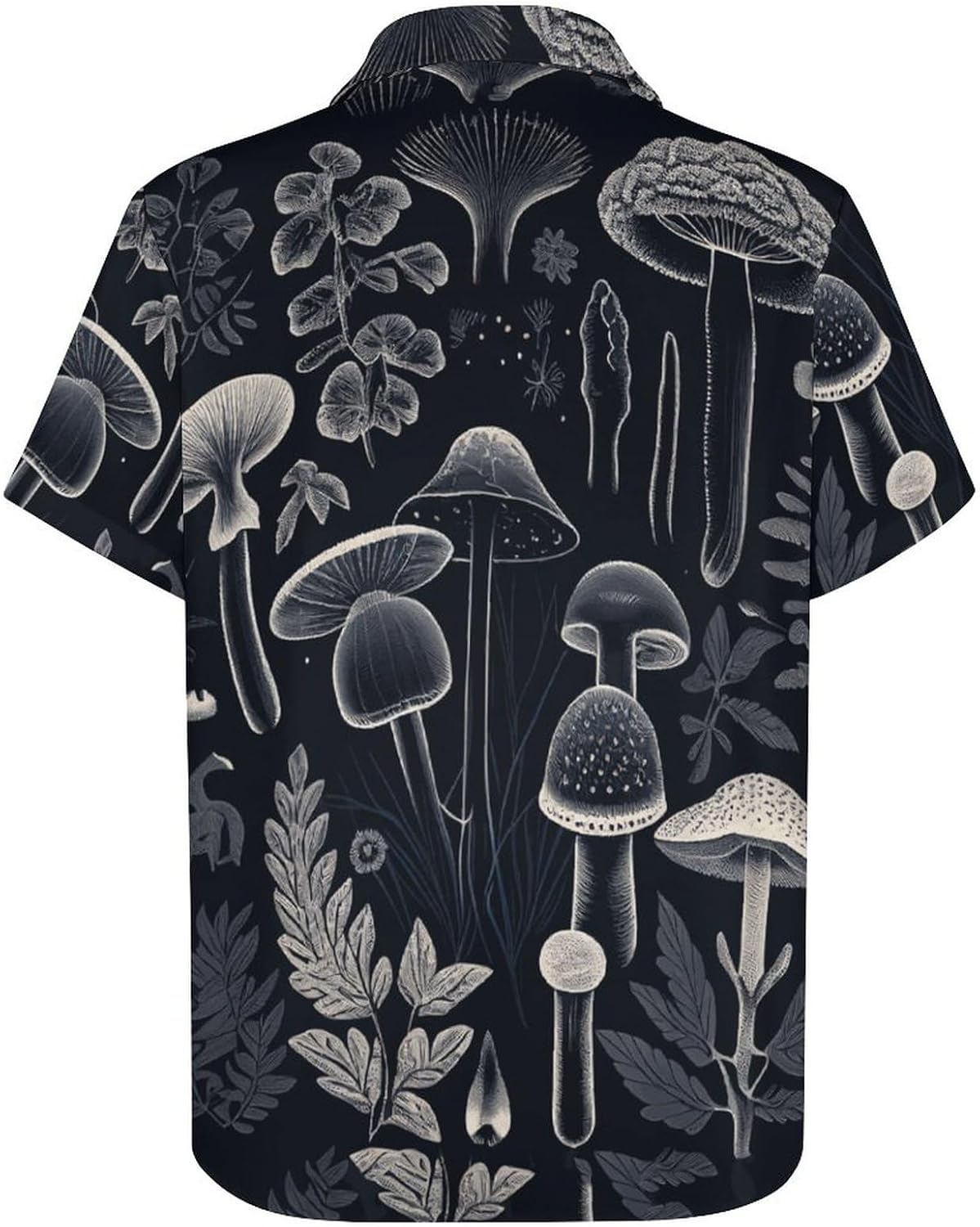 Mens Mushroom Button Down Shirt Short Sleeve Shirts Novelty Hawaiian Holiday Summer Funny Tops - Image 4