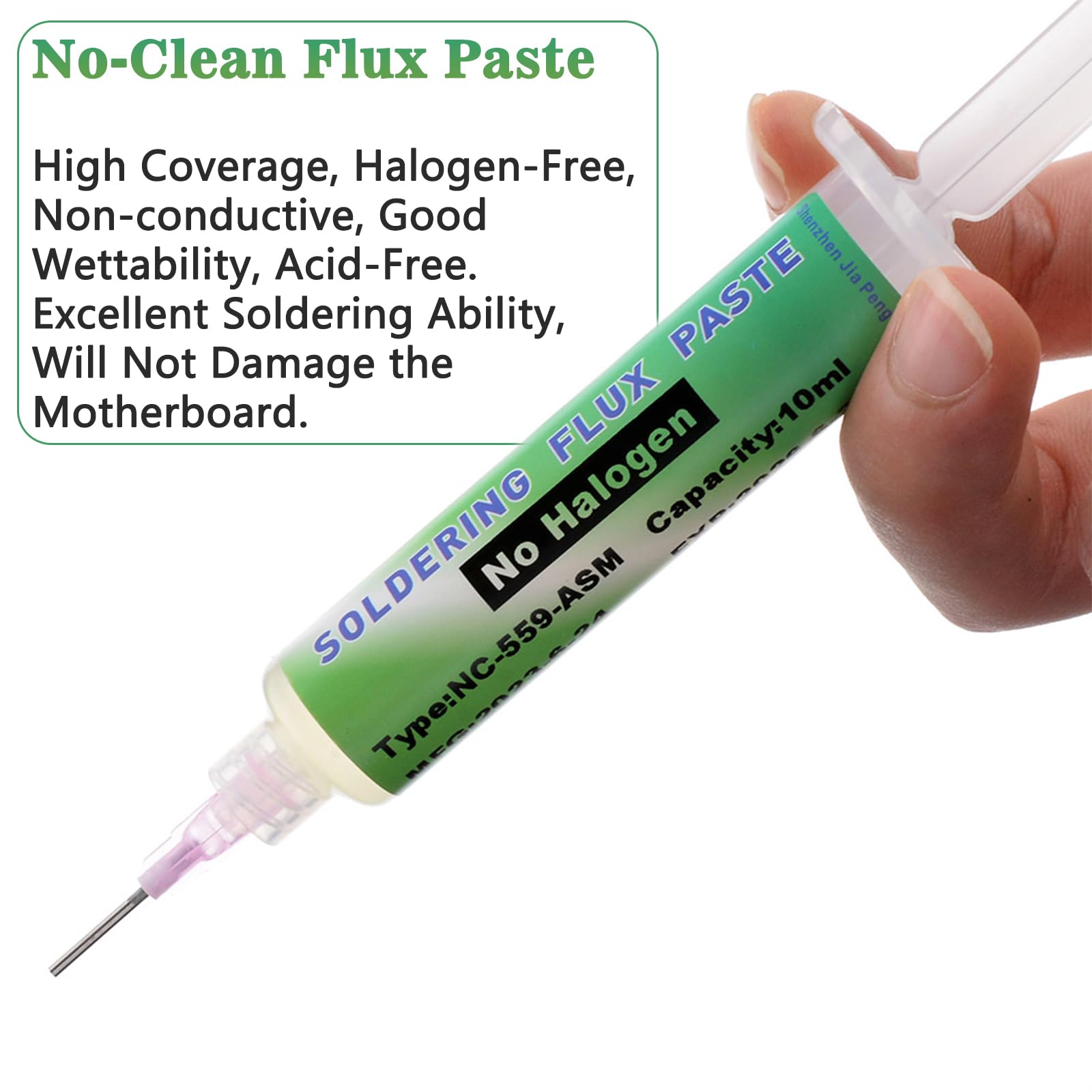 2 Siringhe Di Flussante Per Saldatura - Pasta No-Clean Per Saldatura A Stagno Senza Piombo - 10ml - Foto 9