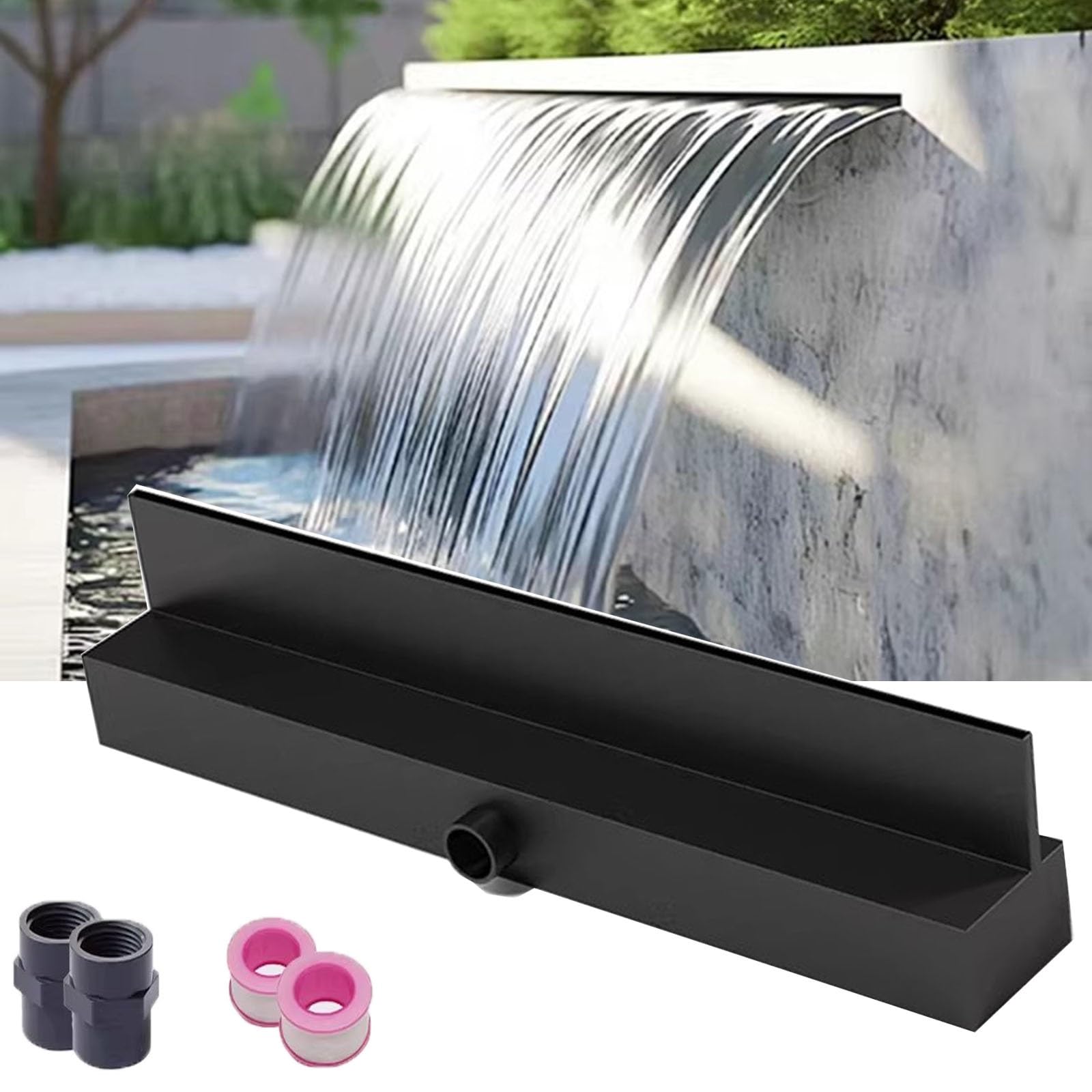Cascada de piscina montada en la pared para jardín y terraza exterior de verano