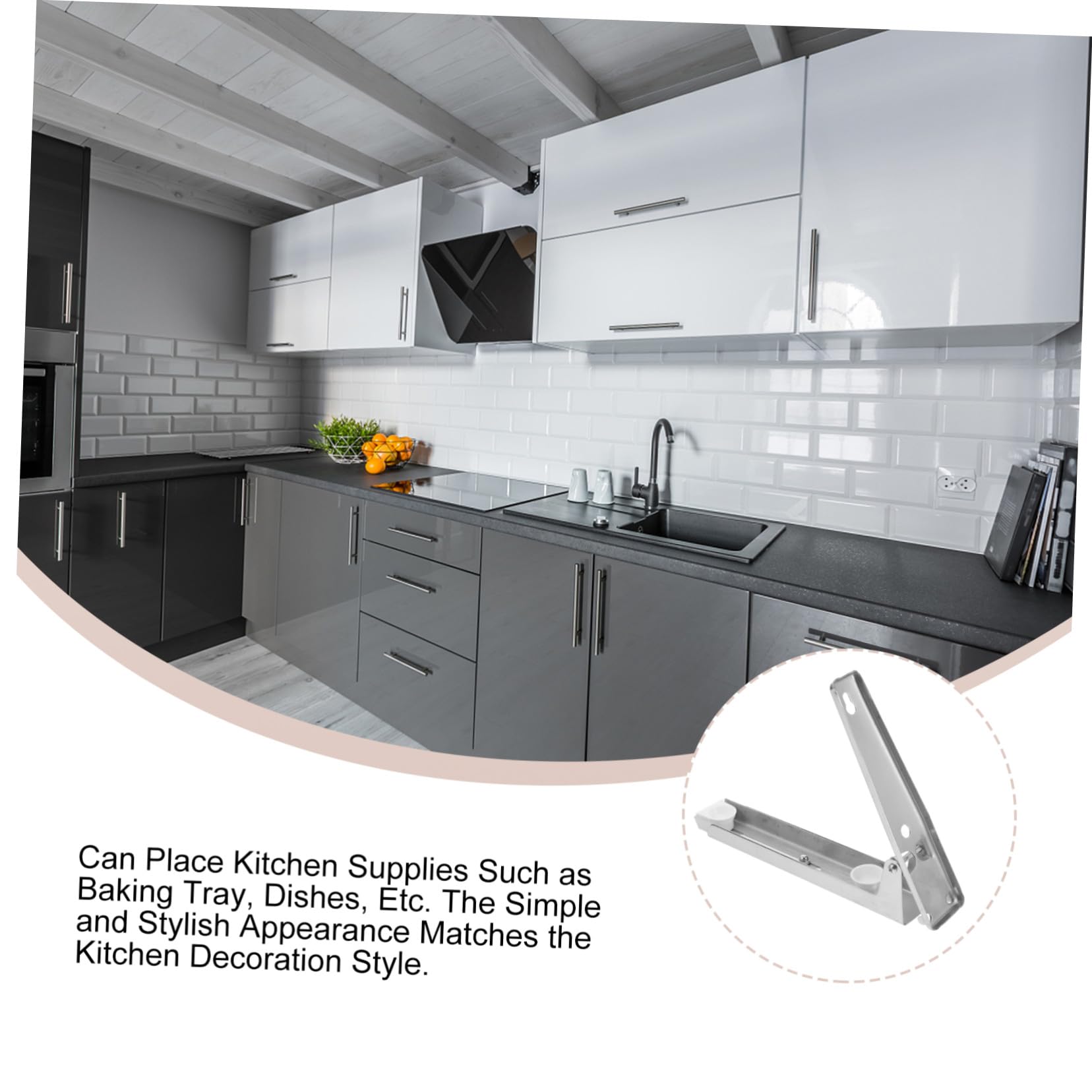 Mikrowellen Wandhalterung aus Edelstahl, Ausziehbar 220-400mm, 1 Paar | Silber, Klappbar und Platzsparend, mit Montagematerial für Wandmontage