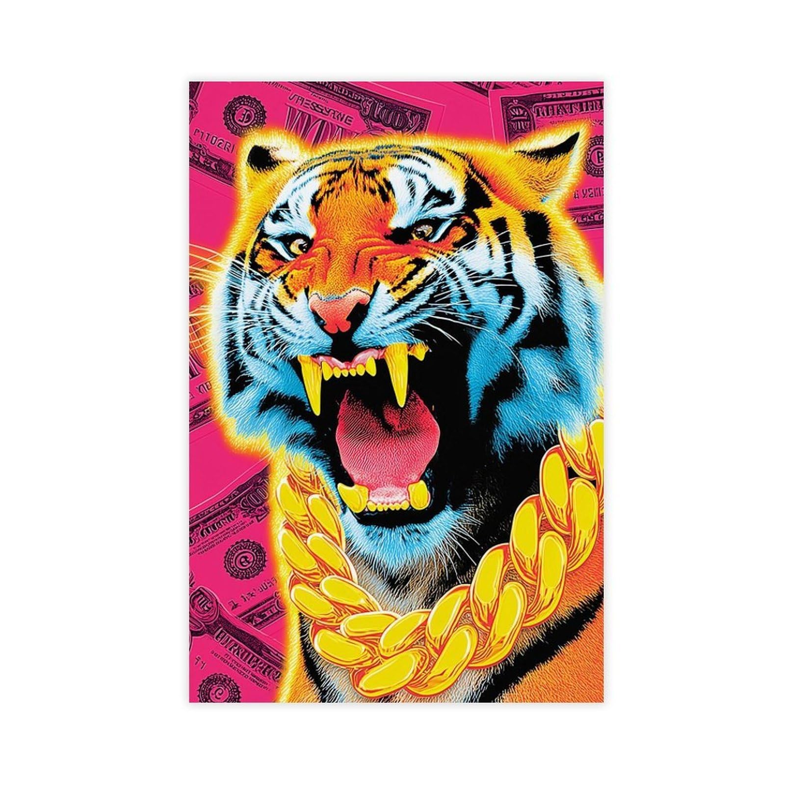 MRYCQ Tiger Pop Poster Canvas Poster for Dorm Room Decor Gift