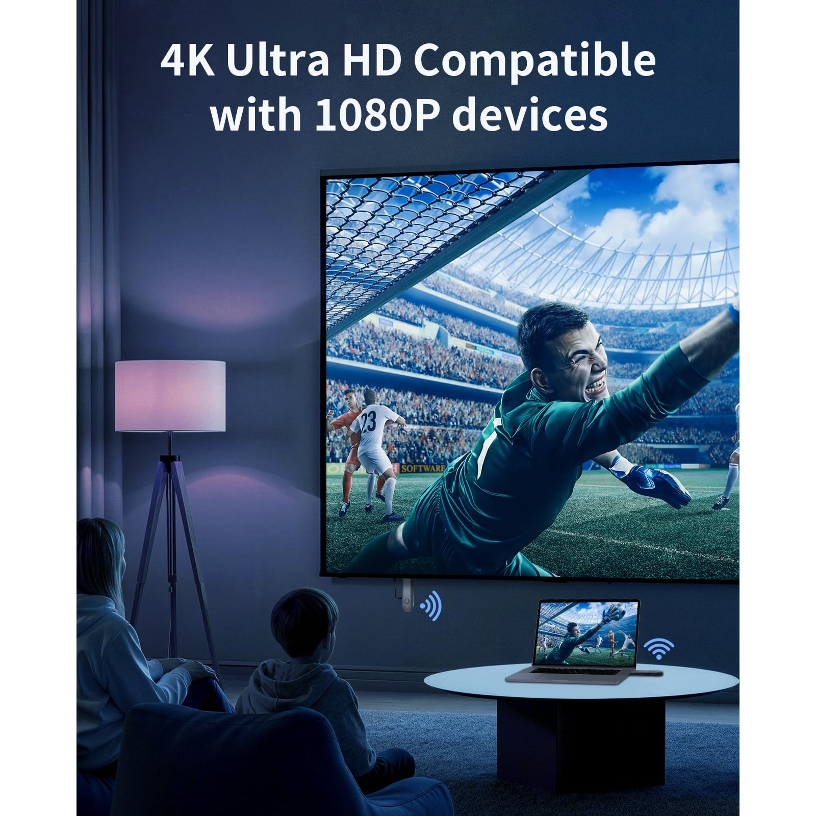 Wireless HDMI Transmitter and Receiver,Unterstützt 4K@30Hz Ausgabe,100 Meter Stabile Verbindung,2.4G/5G Dual Band,HDMI Wireless Extender für Laptop/PC/Kamera zu HDTV/Projektor/Monitor