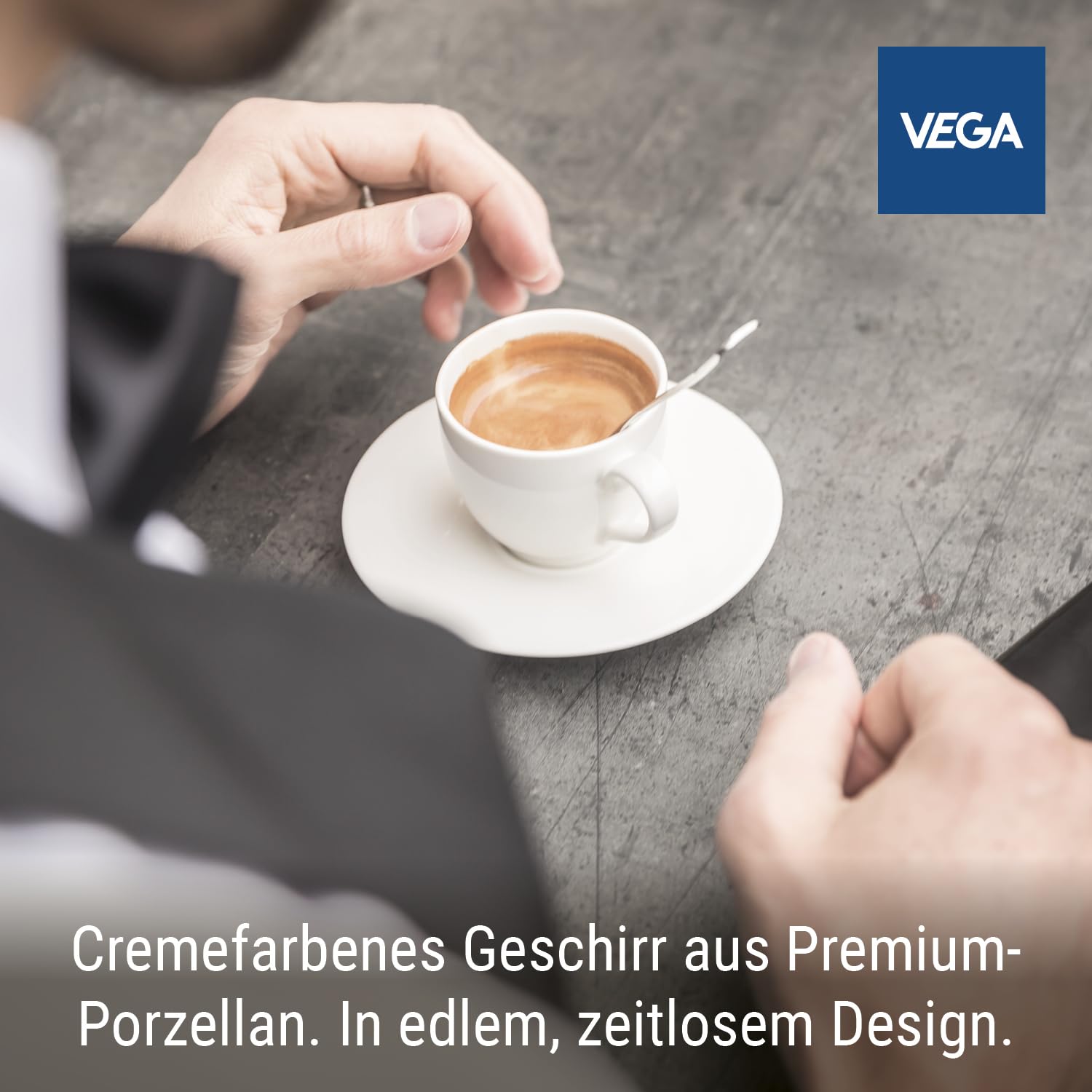 VEGA Premiora Espressountertasse 12,5 cm Premium Porzellan cremeweiß