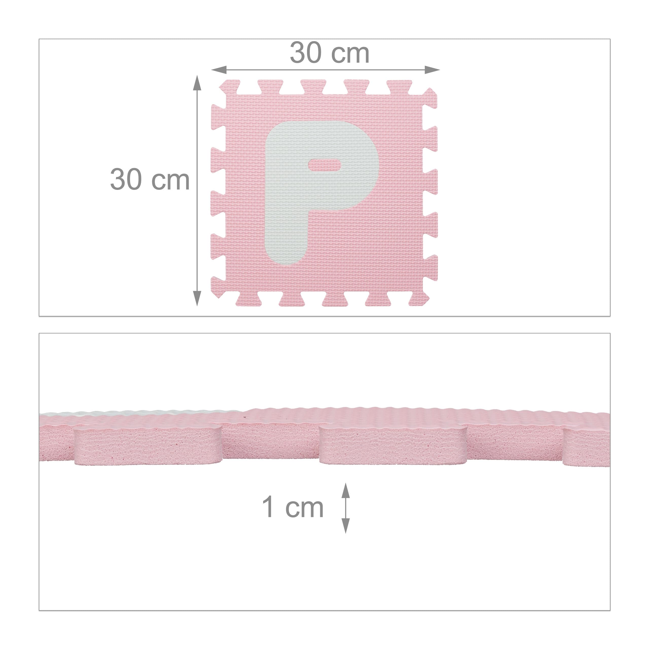 Relaxdays Tappeto Gioco Bambini Puzzle 36 Tappetini Lettere ABC Numeri 171x171 cm Senza BPA Colorato