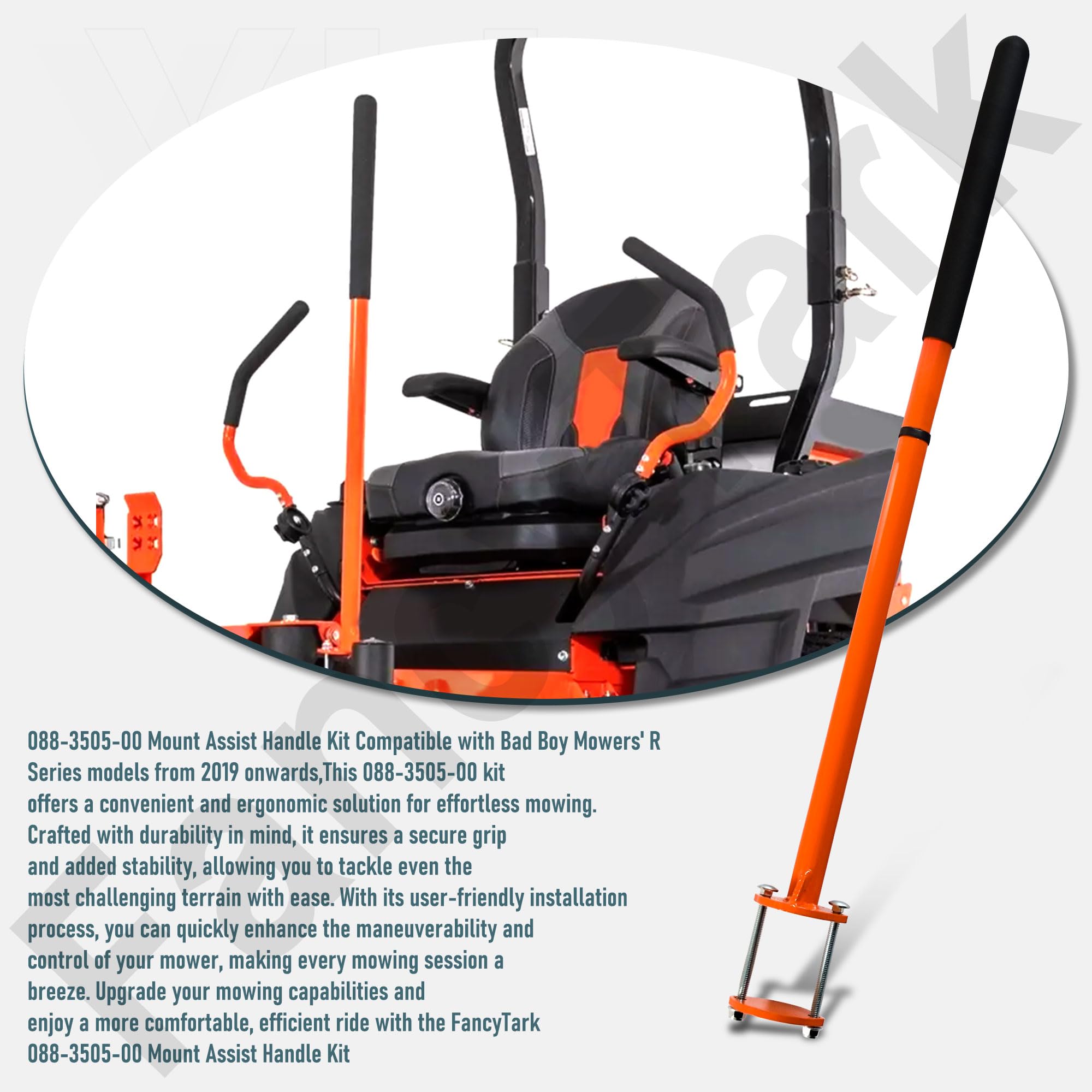 088-3505-00 Kit de mango de asistencia de montaje compatible con cortacéspedes Bad Boy, se adapta a cortacéspedes de la serie R 2019-presente