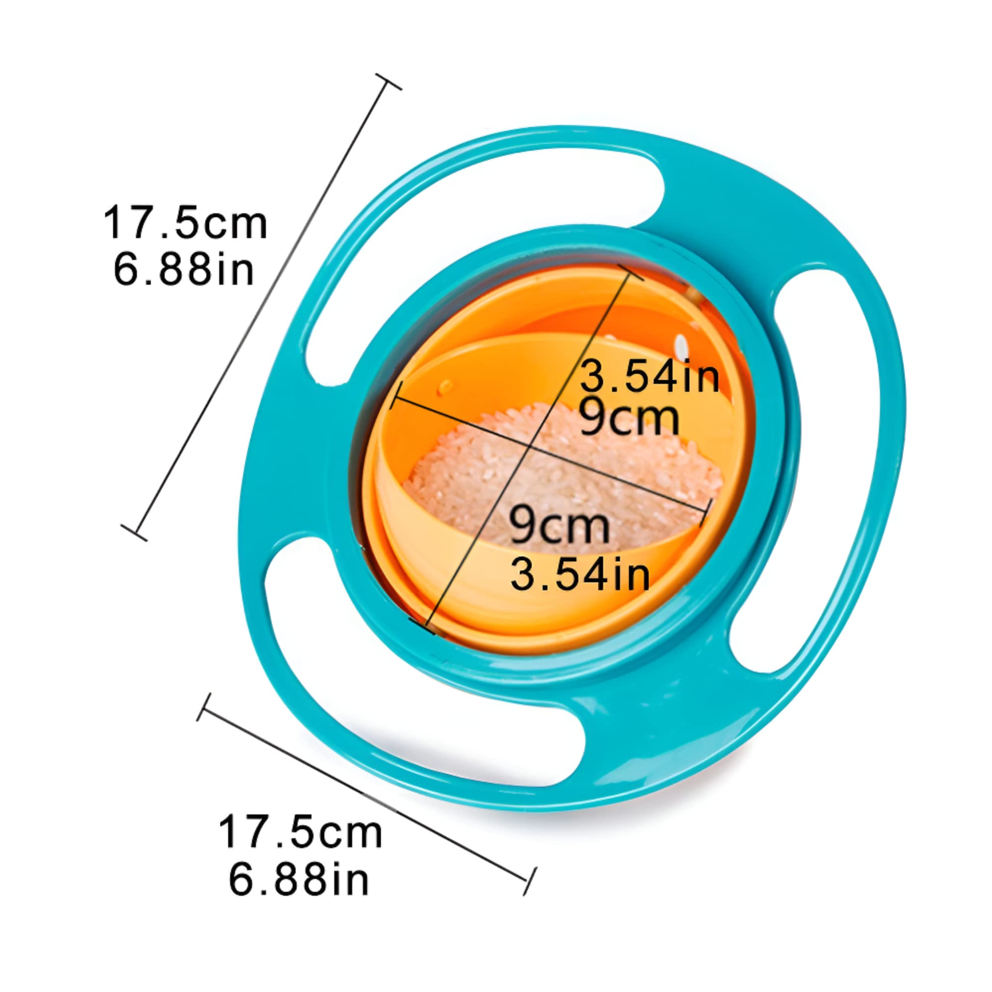 Garth Gyro Curved Dish   for Baby 1 Pc – Multicolor Non-Spill Toddler Feeding Curved Dish  , 360° Rotating Spill-Proof Dish for Kids, Snack Container with Lid, BPA-Free, Easy to Clean, Mealtime Solution for Babies - Image 8 thumbnail