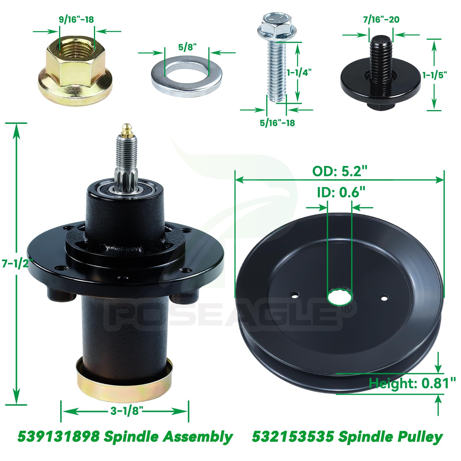 4WD SPINDLE PULLER フロントスピンドルプーラー Amazon.com : POSEAGLE 3 Pack 539131898 Spindle Assembly with