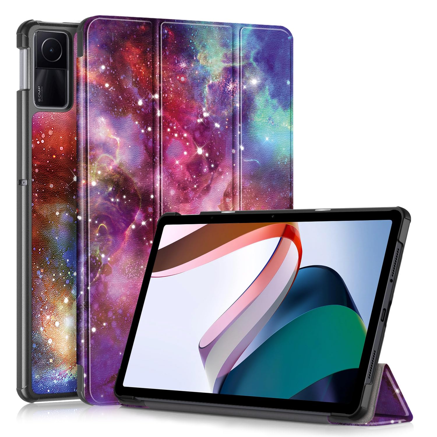 TOPCASE Hülle für Xiaomi Redmi Pad SE 11 Zoll 2023 Tablet,Schlank Slim Hülle Schutzhülle mit Auto Schlaf/Wach und Standfunktion,Galaxy