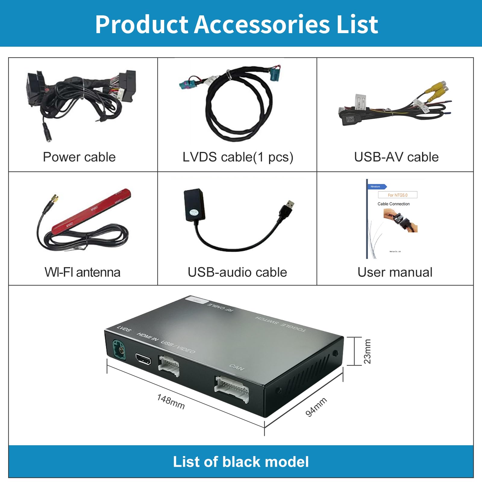 Wireless CarPlay & Android Auto Retrofit Kit dekoder do Mercedes Benz A/B/C/GLK/GLA/GLC/GLS/ML/GL/SLK/E/G/V klasy z NTG5.0, obsługuje nawigację, reflektor lustrzany, kamera cofania