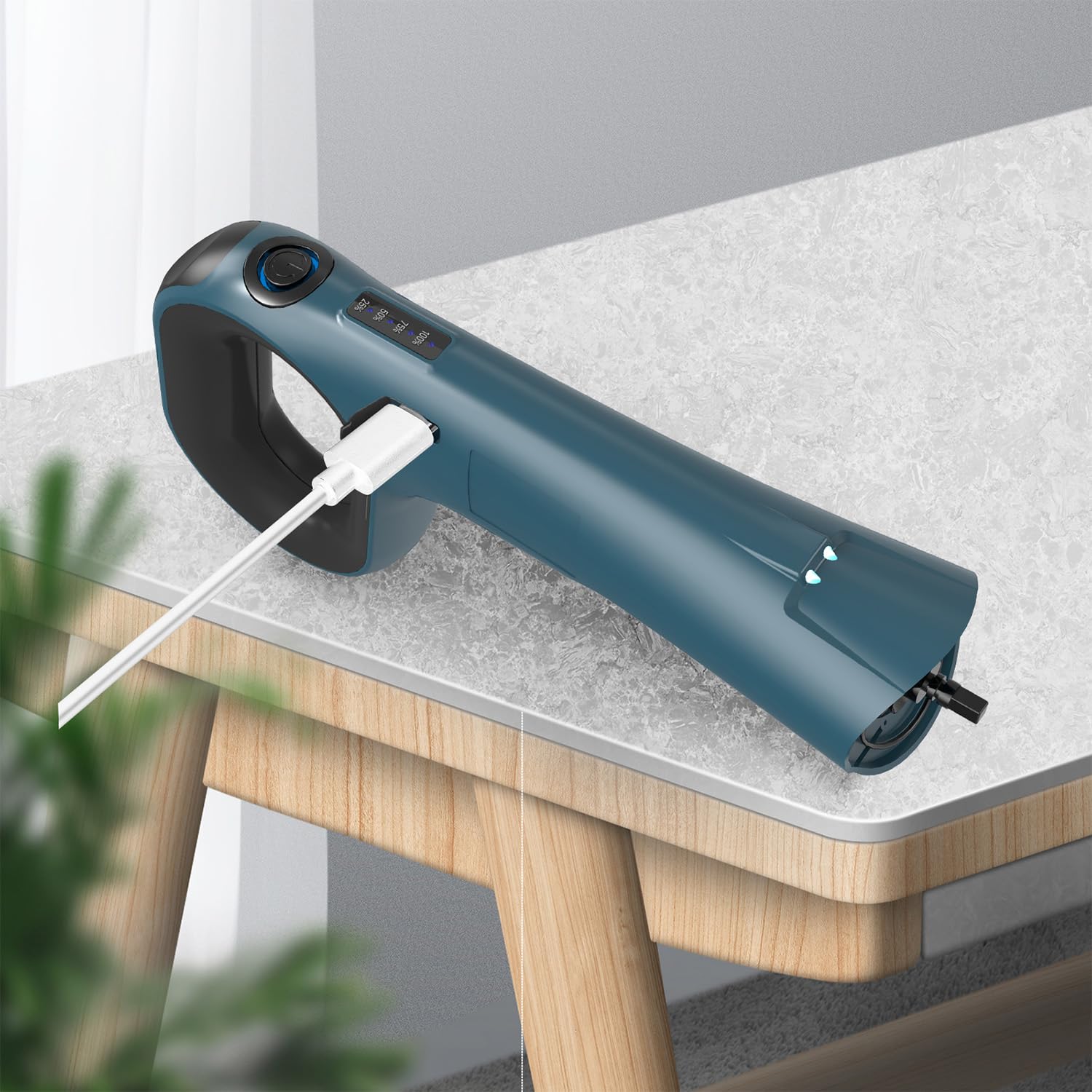 Home Cepillo Eléctrico para Barbacoa, Limpiador de Parrilla Inalámbrico a 450 RPM con 2 Rodillos Giratorios, Giro Reversible, Sin Cerdas, 120 Min de Autonomía, Luz LED y Carga USB-C