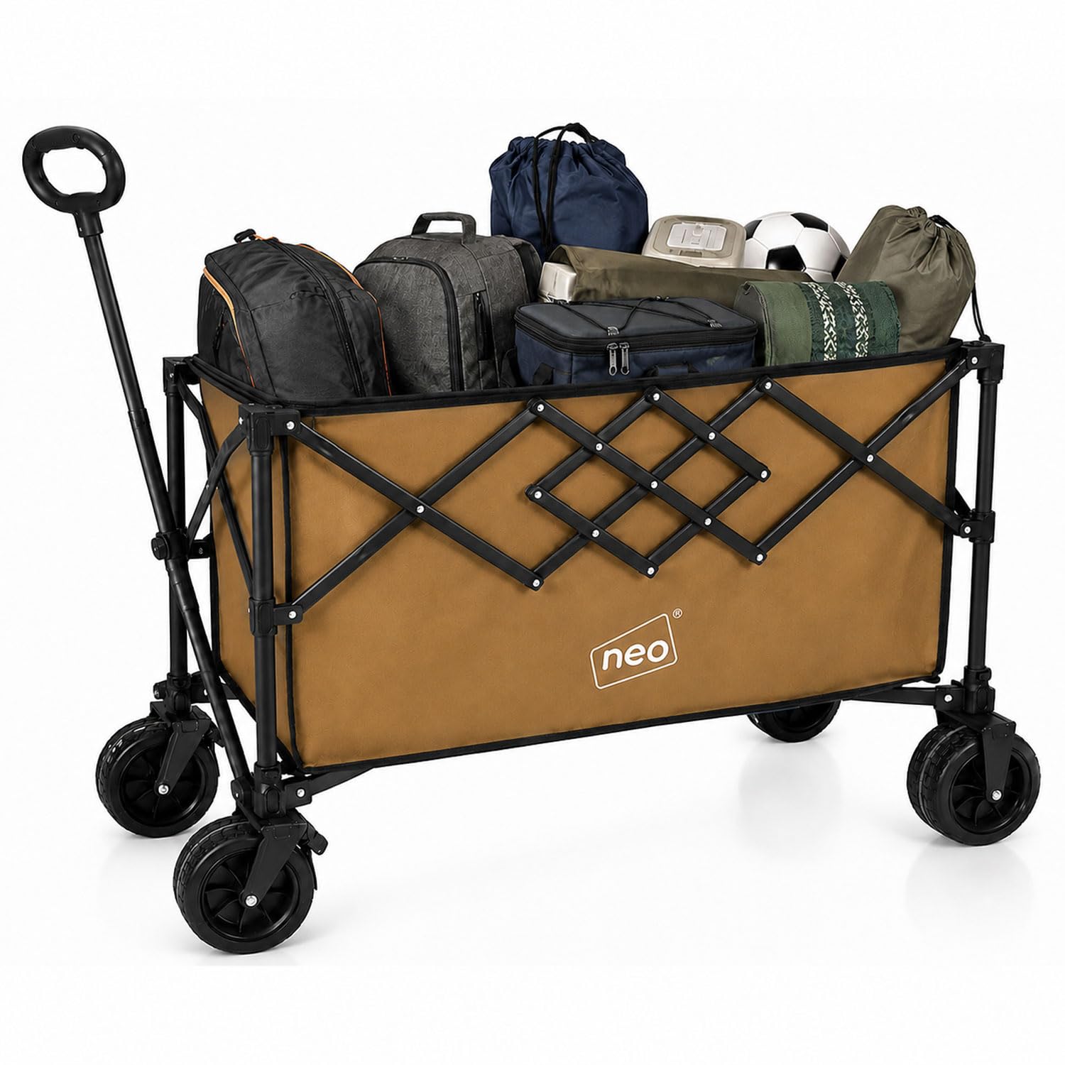 Neo Heavy Duty Folding Wagon Cart, Khaki, 300L