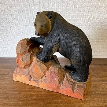 Amazon.co.jp: 銘なし 木彫りの熊 くま クマ 昭和レトロ 北海道