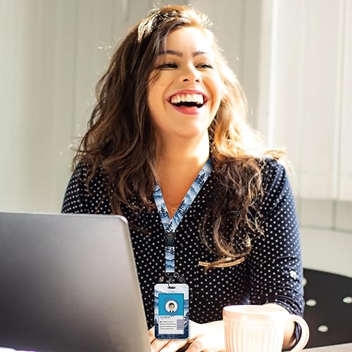 Miniatura 67 de Giancomics Black ID Badge Holder with Lanyard, Lanyards for ID Badges with Badge Reel Retractable Heavy Duty, Lanyard with ID Holder Keychain Clip