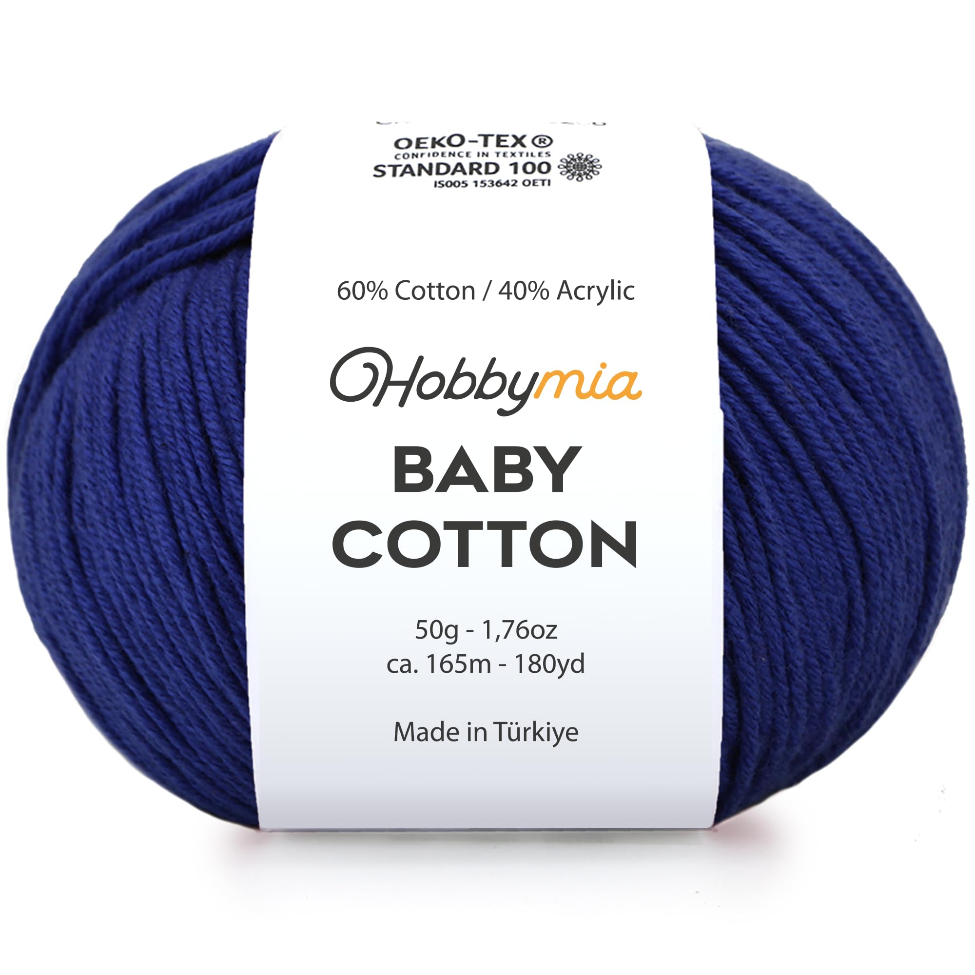 Baby Cotton Blend Yarn – Soft Sport Weight Yarn for Crochet & Amigurumi - 50g/180yds - 60% Cotton 40% Acrylic - Ideal for Baby & Knitting Proj.(Neon Green, 1 Ball) — view 60