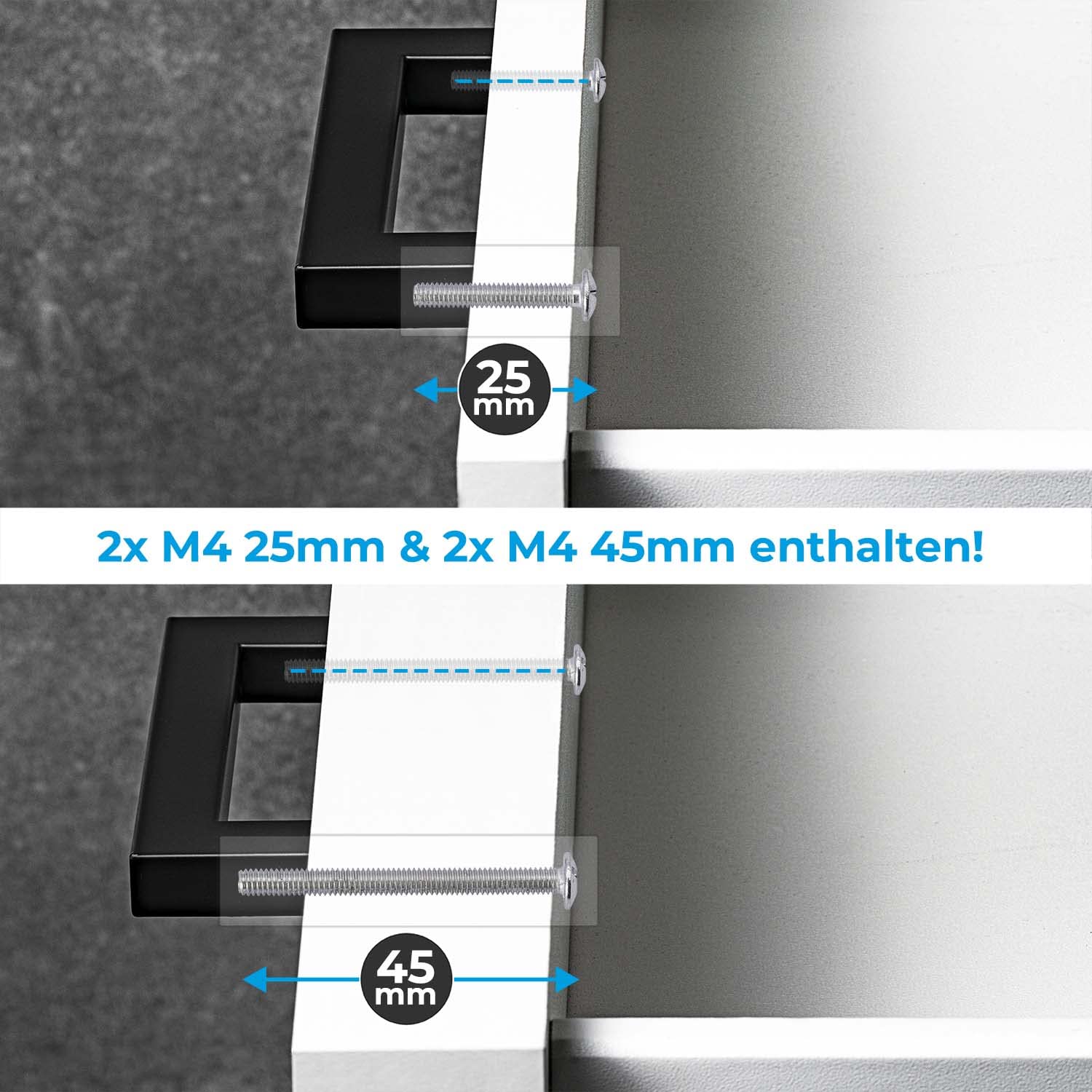 Stahlia Meubelgreep roestvrij staal 480 mm gatafstand ladegrepen kastgrepen keukengrepen handgrepen profiel: 15x15mm deurgrepen keuken roestvrij stalen handvat geborsteld vierkant