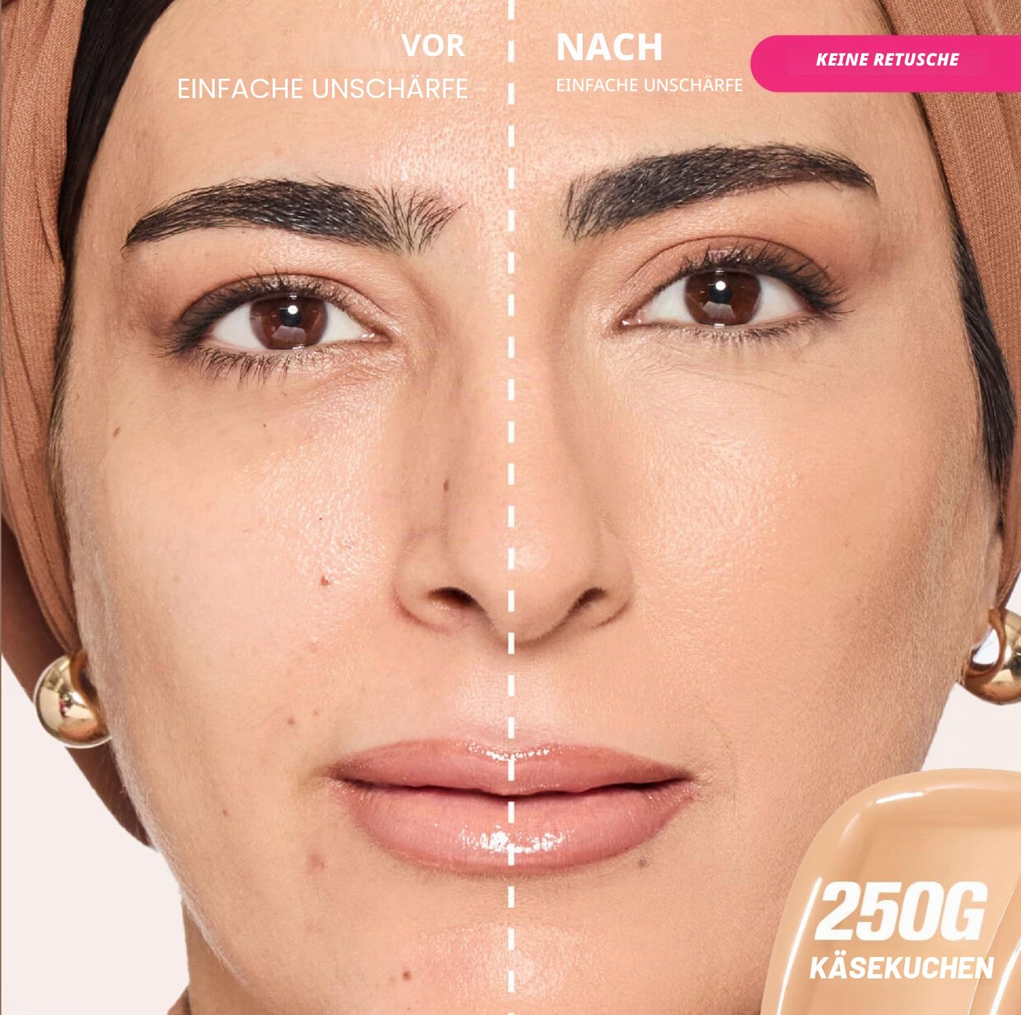 Huda Beauty Easy Blur Natural Airbrush Foundation, Cheesecake, 250 g, 30 ml