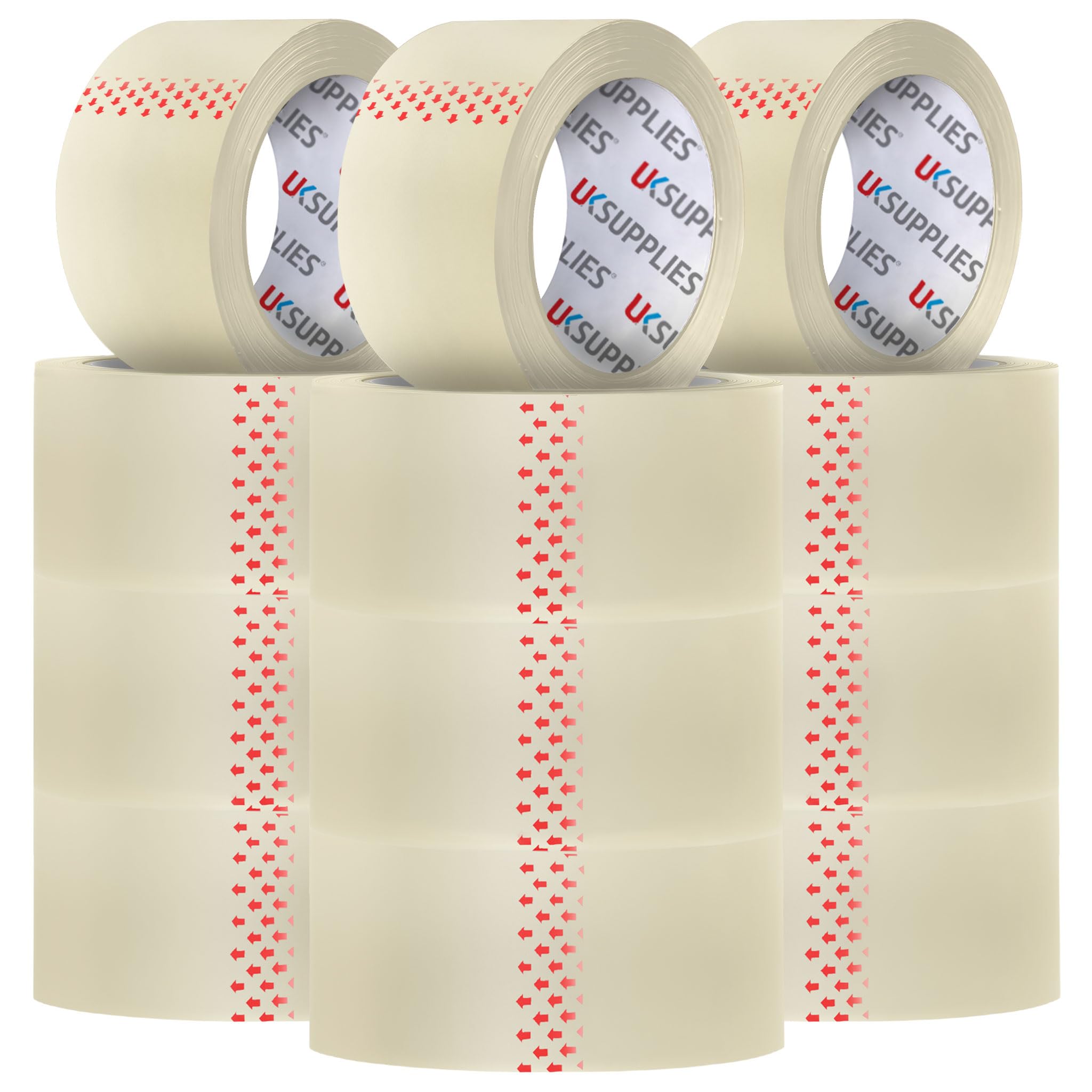 – 12 Rolls LOW NOISE Premium Clear Packaging Tape (All Pack Sizes) 48MM X 66M Extra Strong Secure Sticky Adhesive Durable Parcel Sealing Tape for Packing Boxes & Moving Houses