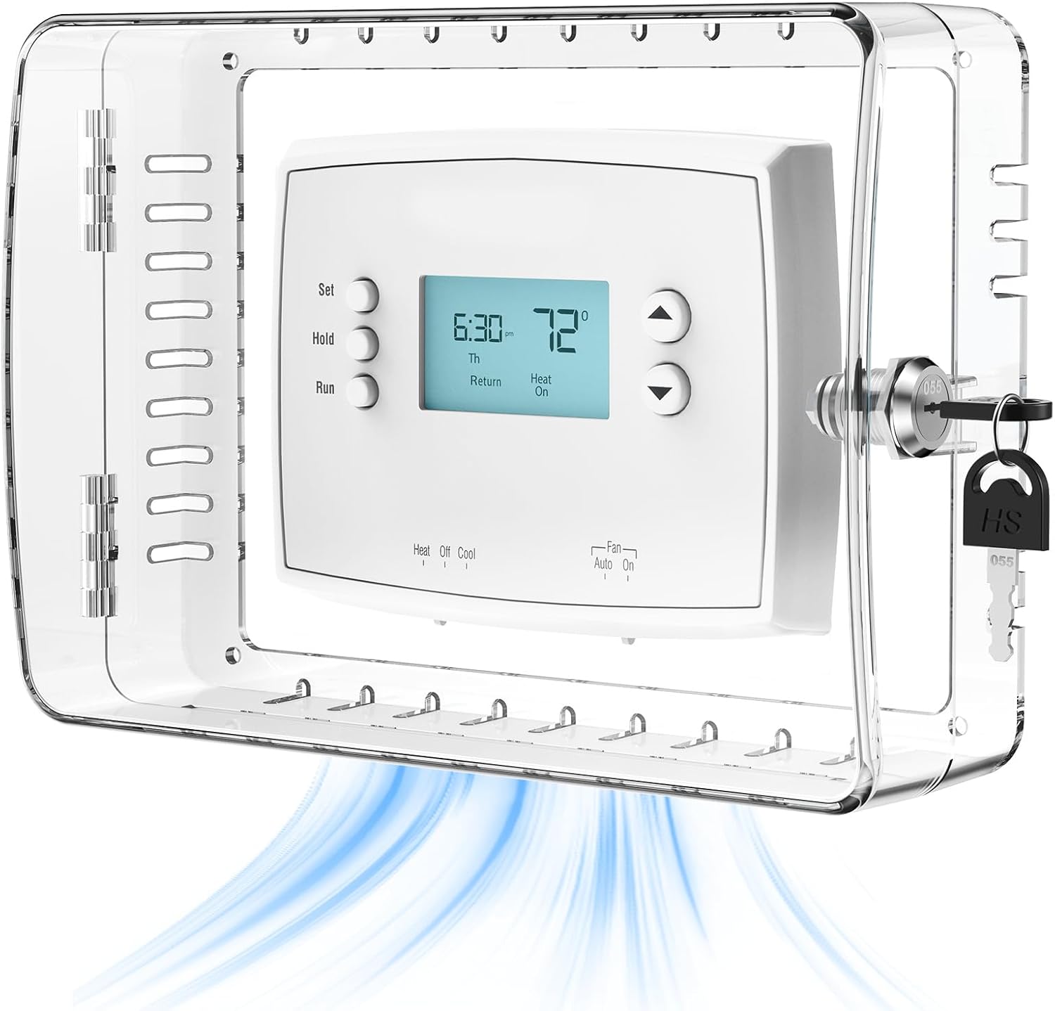 Thermostat Lock Box with Key, Upgrade Thickening Universal Thermostat Cover, Ac Lock Box Cover with Key for 5″H x 7″ W or Smaller Thermostat on Wall Thermostat Lock Box with Key, Upgrade Thickening Universal Thermostat Cover, Ac Lock Box Cover with Key for 5″H x 7″ W or Smaller Thermostat on Wall