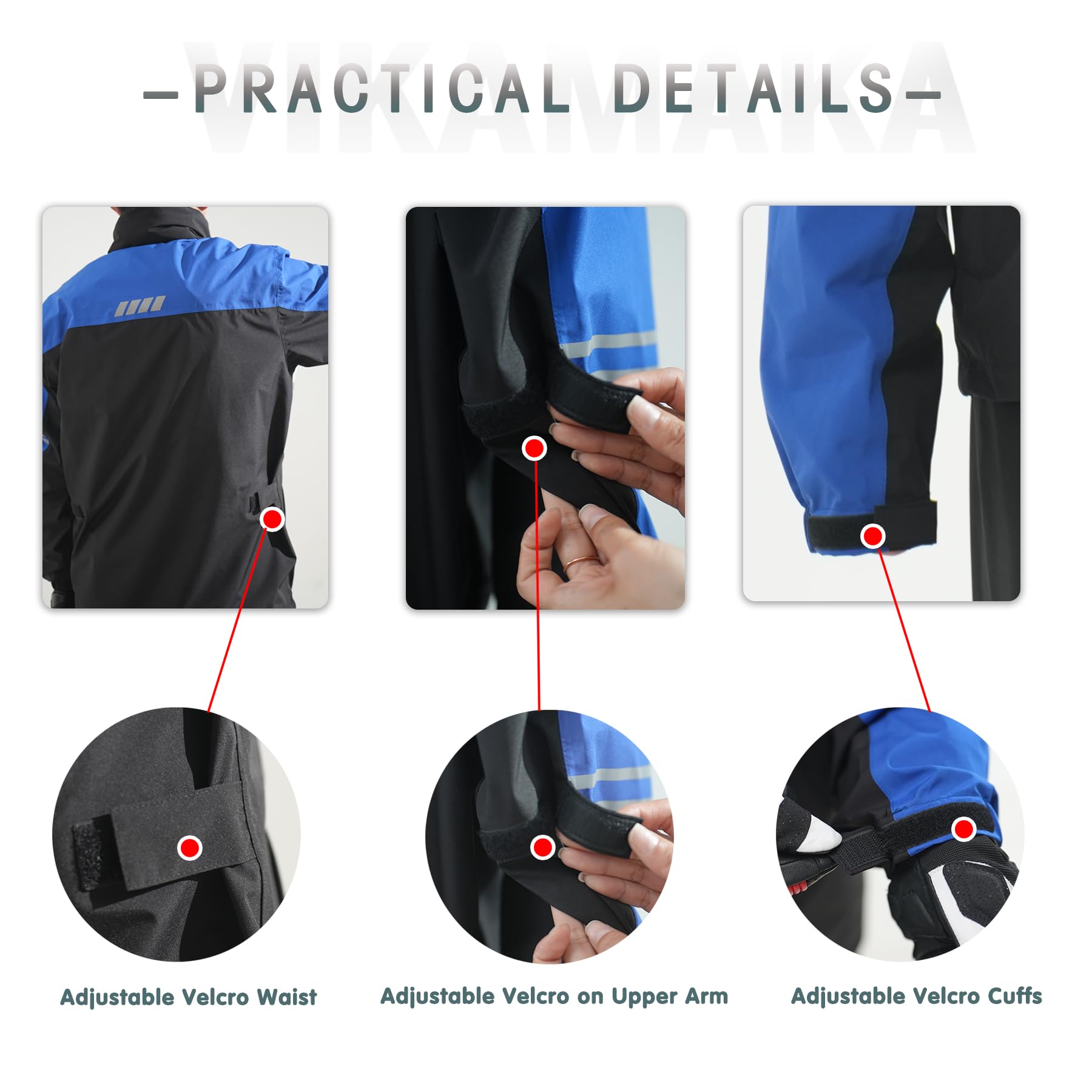 Combinaison de pluie imperméable pour homme, veste de pluie légère et portable réfléchissante pour moto cyclisme équipement de pluie