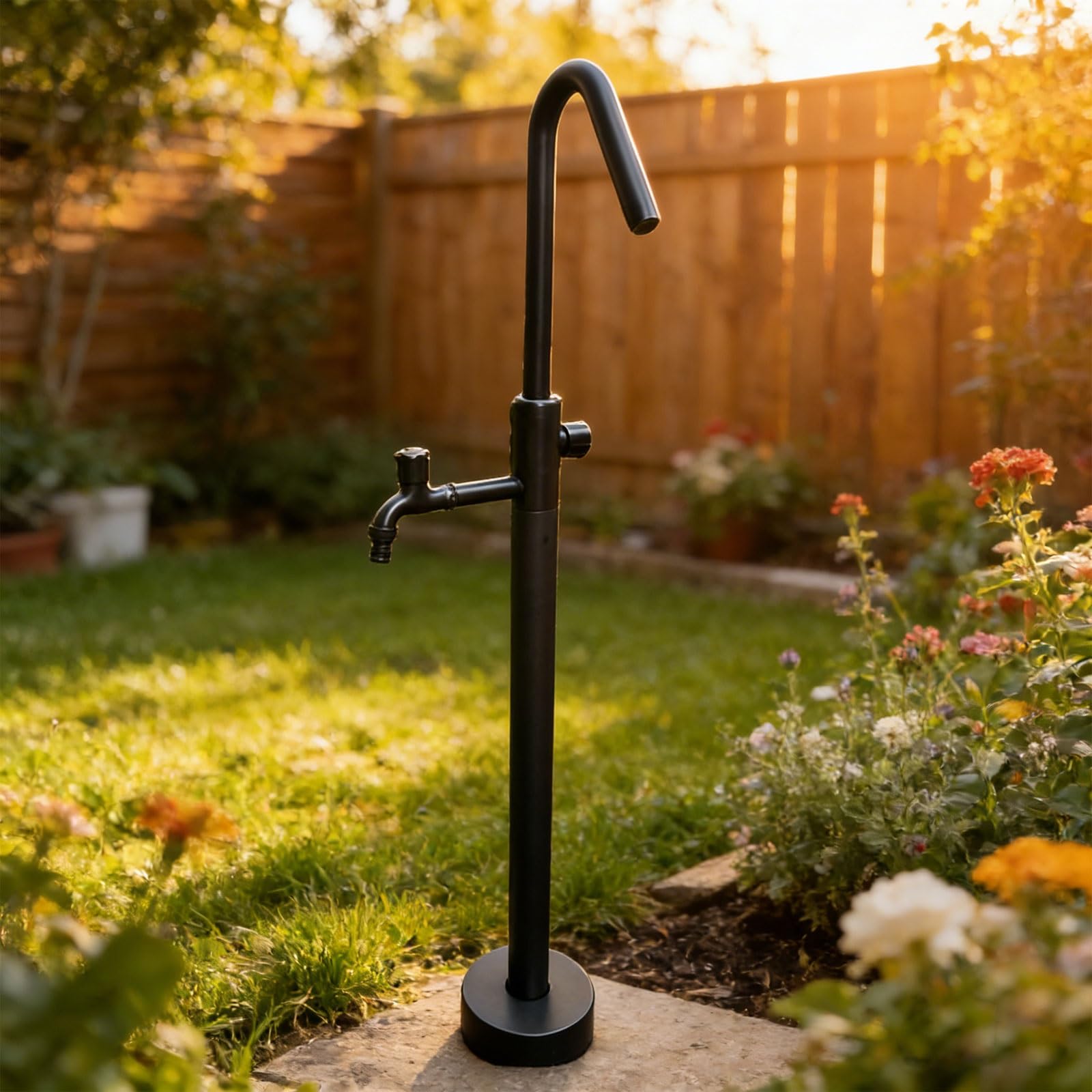 Vertical Garden Water Tap, Double Faucet for Outdoor Irrigation and Washing