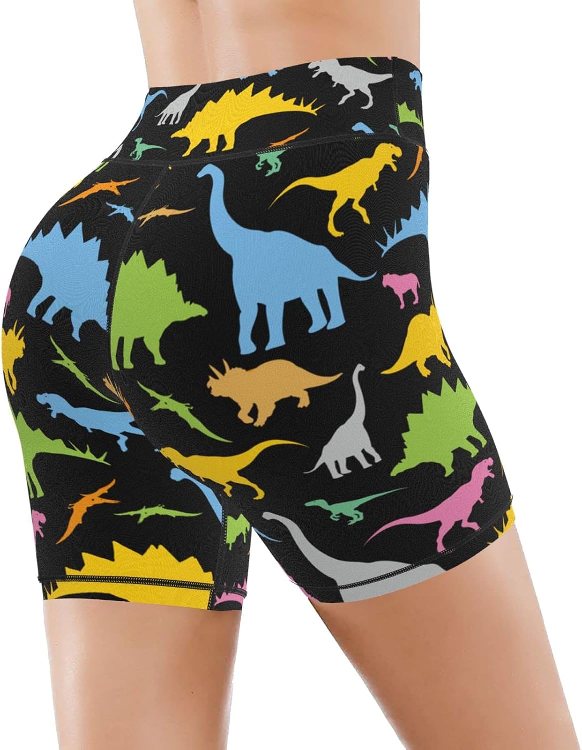 Yaateeh Women's High Waist Bike Shorts for Workout Sports Athletic Running Hiking Biker Yoga Gym - Image 3