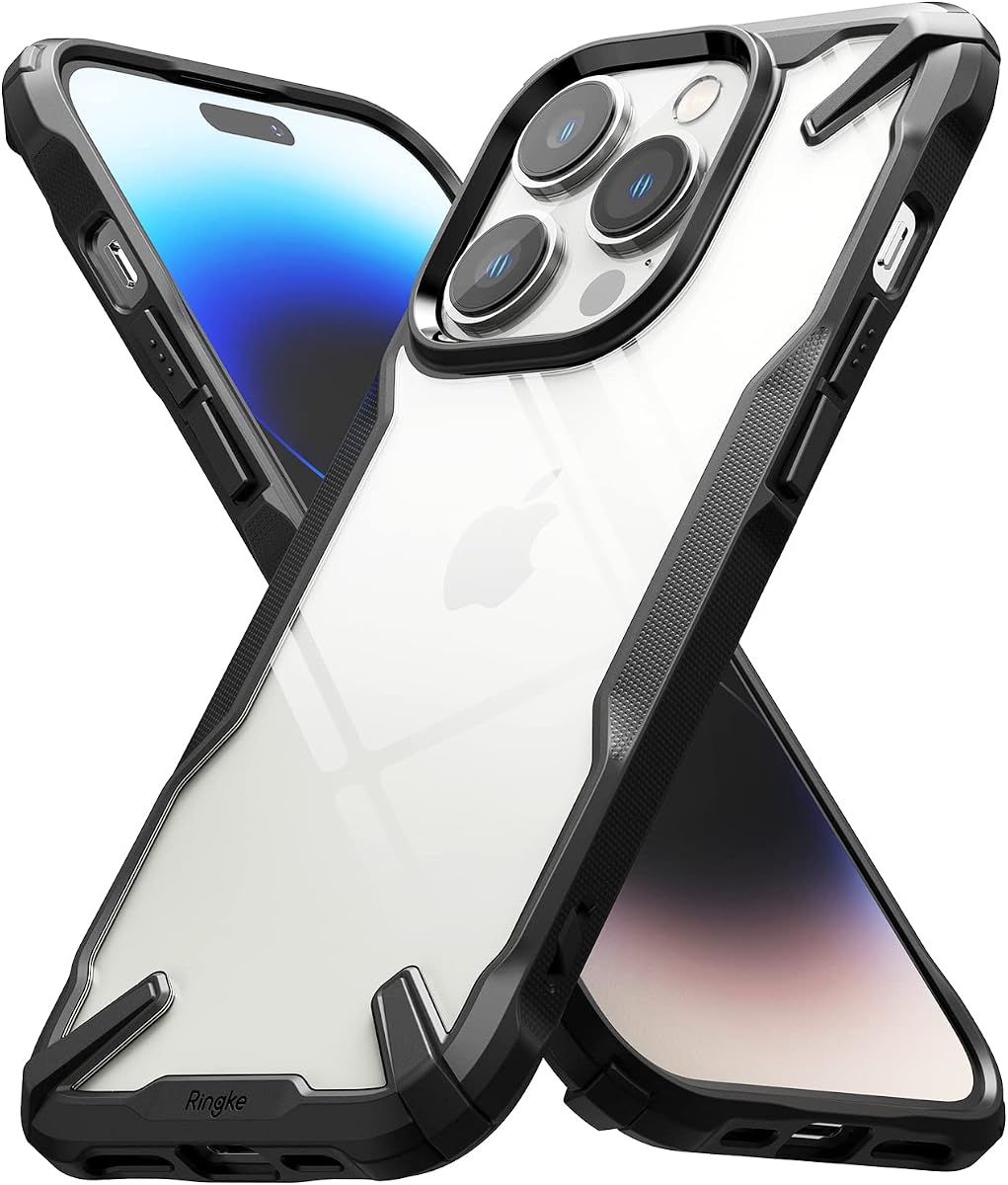para iPhone 14 Pro Max [Fusion-X Negro] | Parachoques aumentado, agarre cómodo, antideslizante, cubierta protectora resistente a los golpes