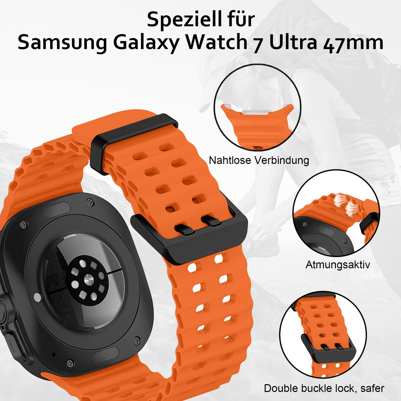 Paquete de 10 correas de reloj y organizador compatibles con Samsung Galaxy Watch Ultra de 47 mm, correa de repuesto ajustable elástica transpirable para Samsung Galaxy Watch Ultra para mujeres y
