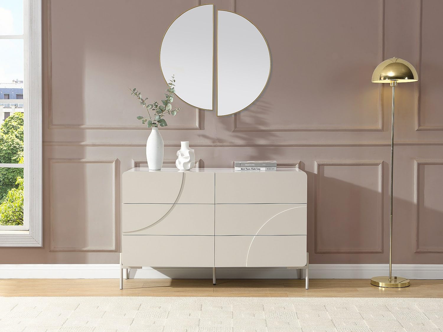 Vente-unique - Commode 6 tiroirs - MDF - Beige - ZELINARO