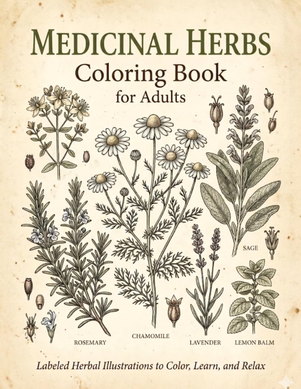 Medicinal Herbs Coloring Book for Adults: Labeled Herbal Illustrations to Color, Learn, and Relax