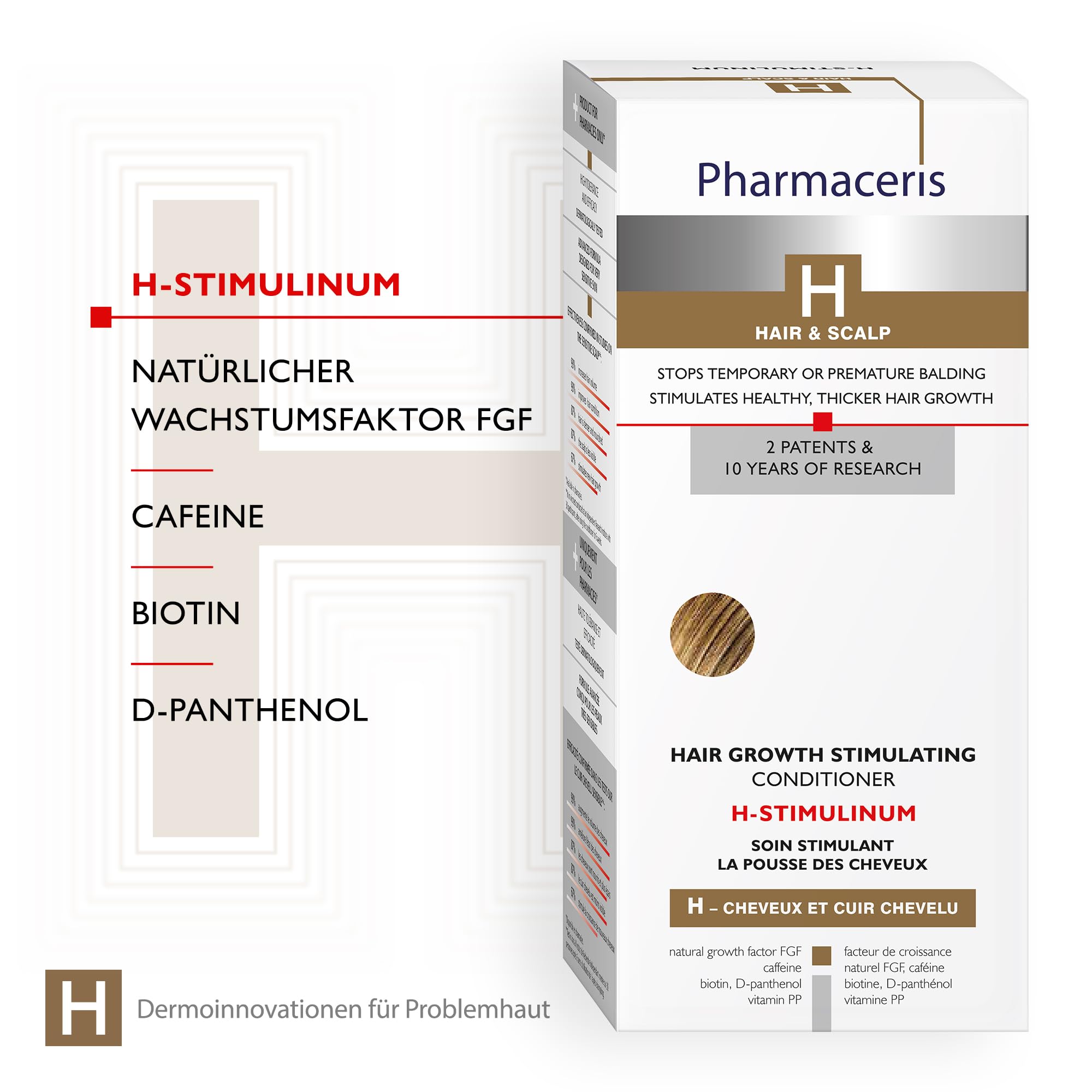 Pharmaceris H Stimulinum, Conditioner, der das Haarwachstum Stimuliert, Erhöht das Haarvolumen, Koffein, D-Panthenol, Haarpflege für Frauen und Männer - 150 ml