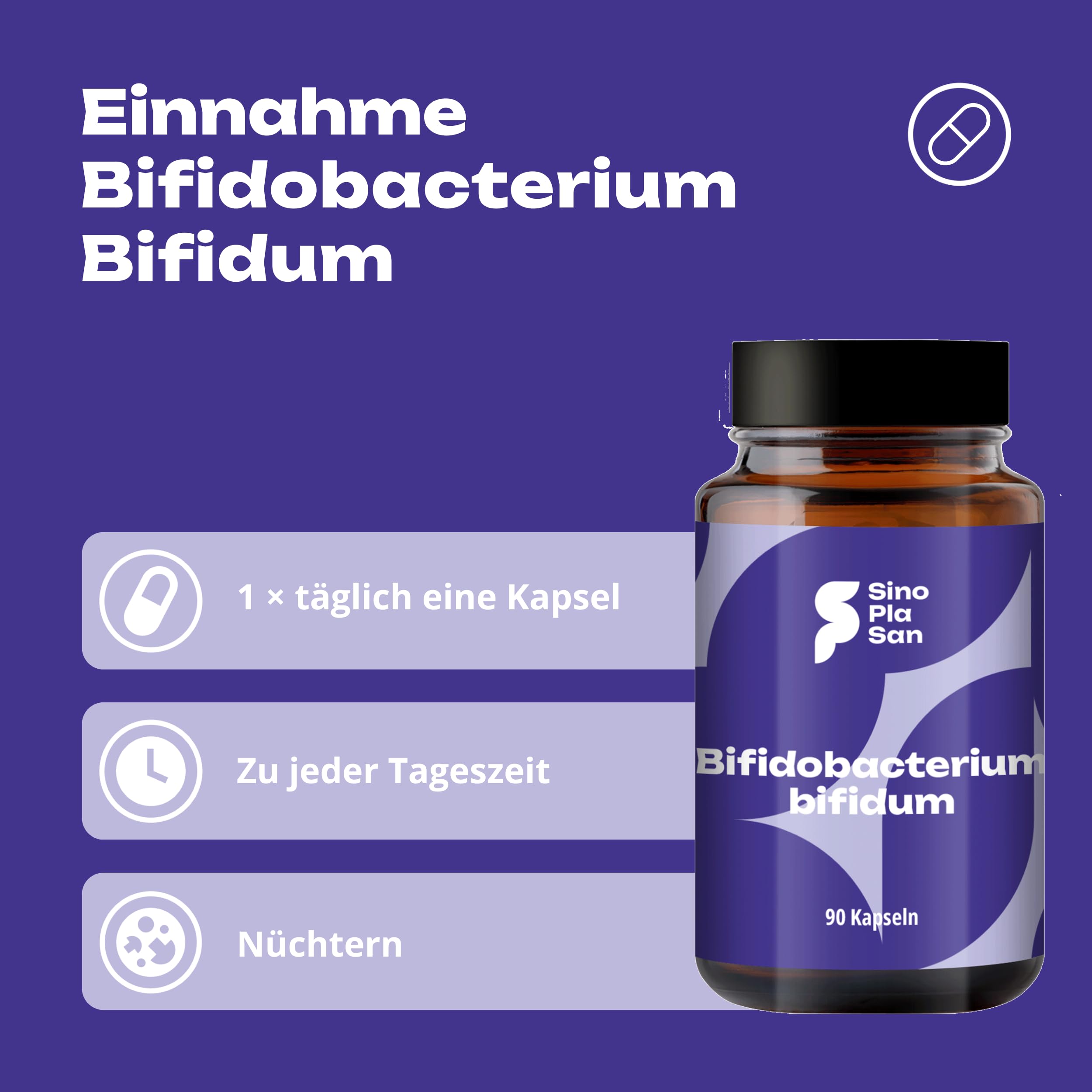 Bifidobacterium Bifidum, 90 vegane Kapseln, 5 Milliarden KBE pro Kapsel, OHNE Magnesiumstearat