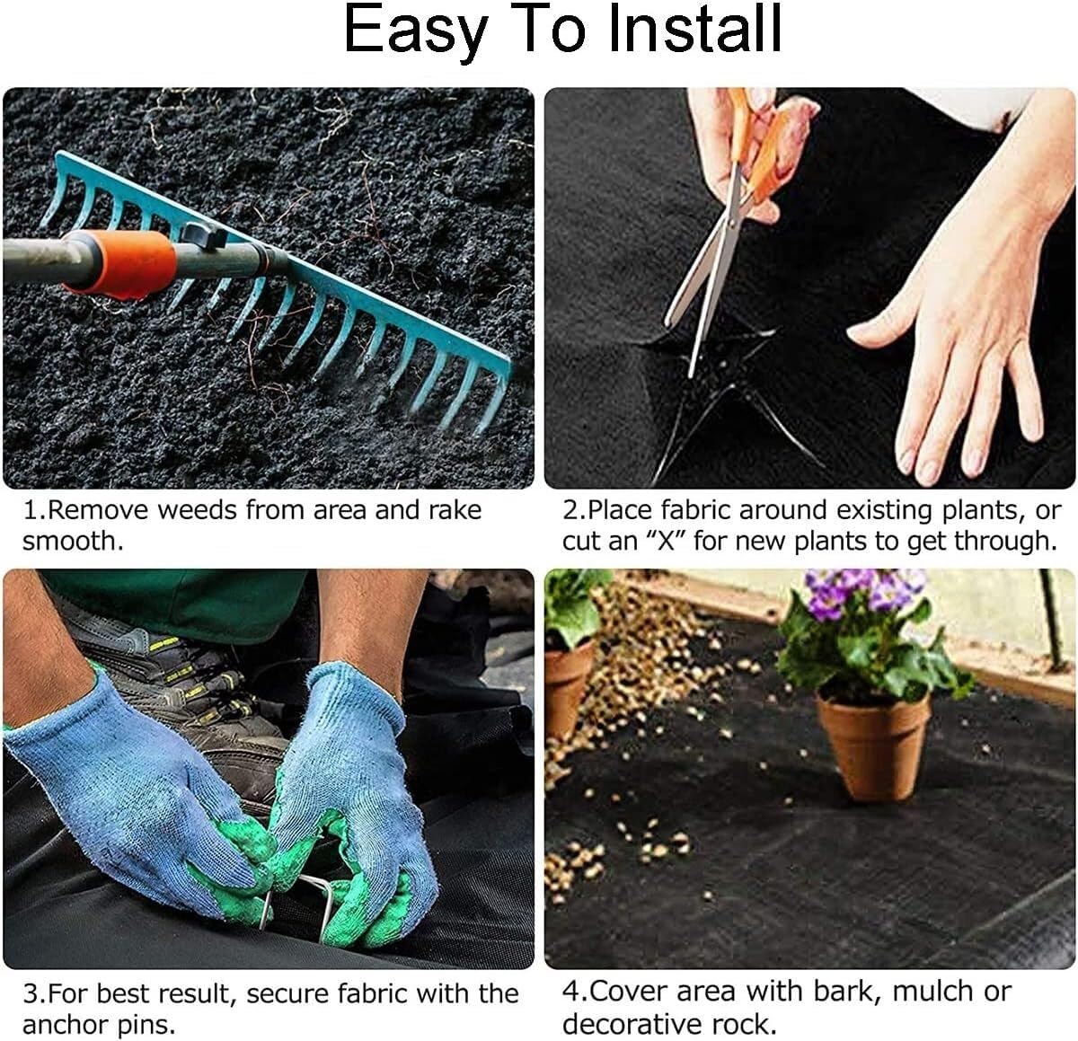 EPANO LXXW Telo Pacciamatura Anti Erbacce Tessuto geotessile con Membrana di Controllo delle infestanti Tessuto for Copertura del Terreno Barriera for Erbacce da Giardino(Size:1x5m)