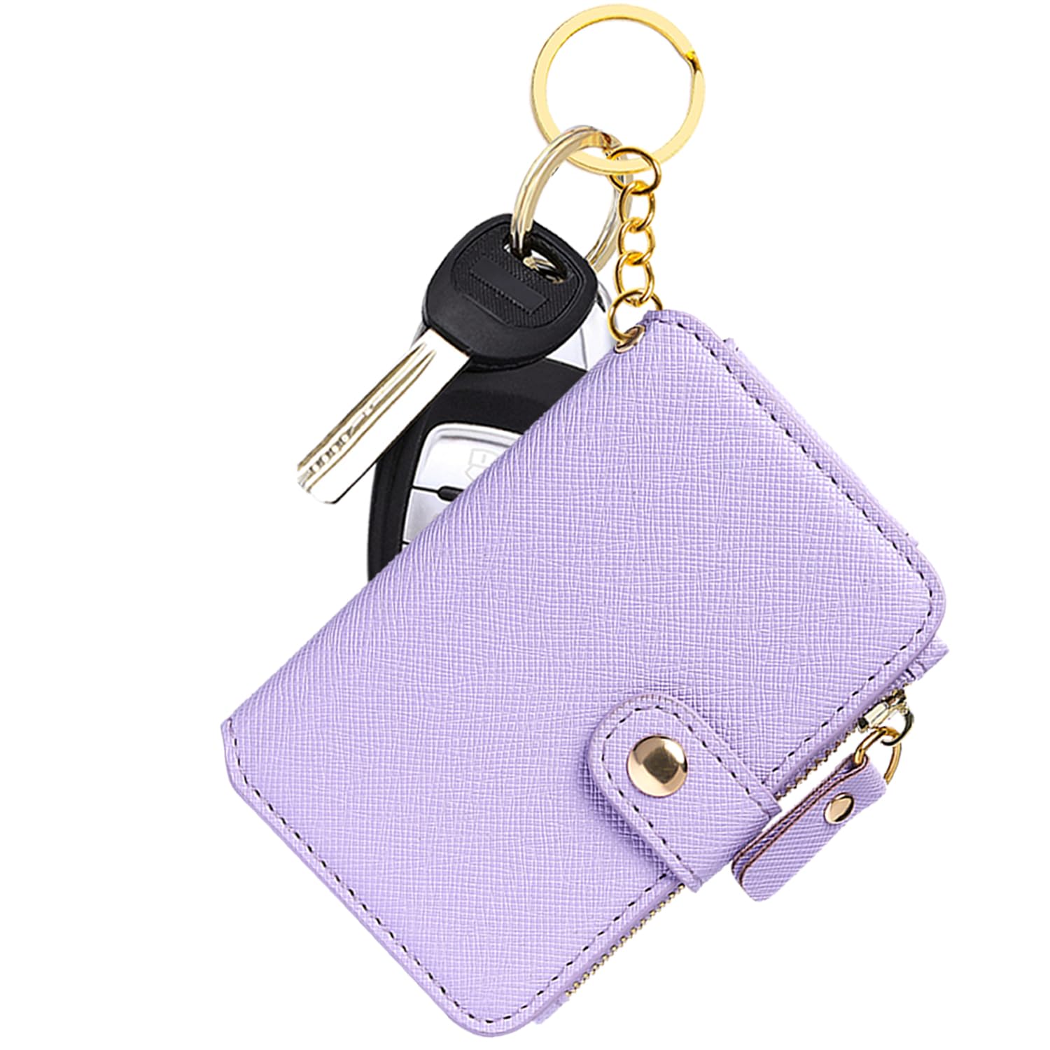 M-Plateau Card Cases, Leather Card & ID Cases, Practical Small Wallet for Women & Man with Credit Card Holder for Travelling (Lavender)