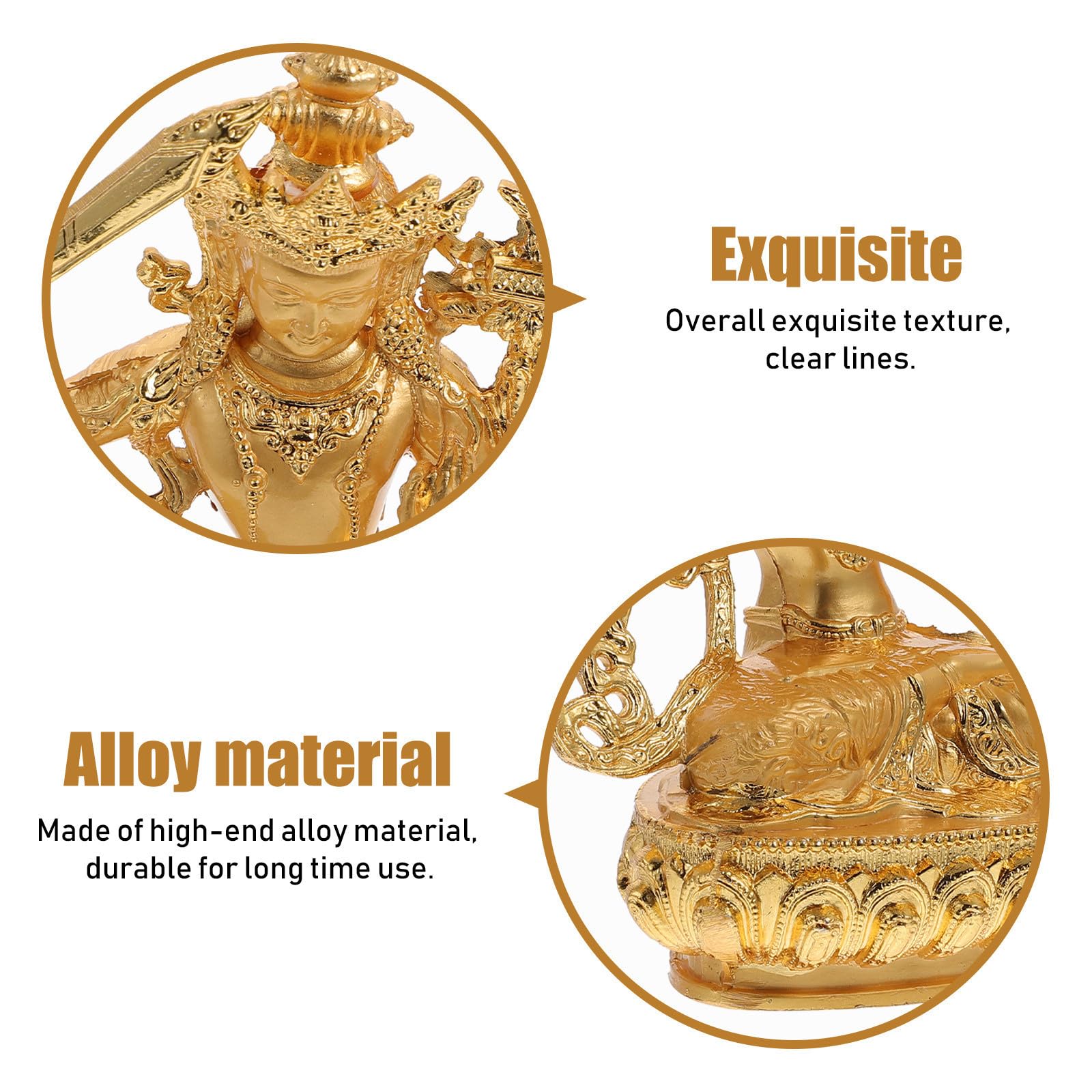 Hemobllo Buda para Decoración de Escritorio y Hogar Estatua Fácil de Transportar y Almacenar de Aleación Dorada Estilo Budista y Meditación