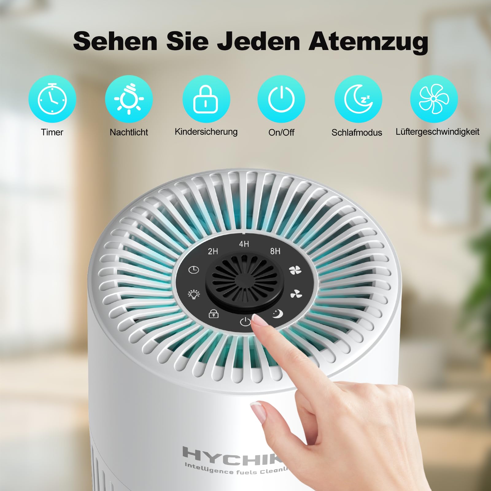 Luftreiniger Allergiker mit Aromatherapie - Air Purifier für Schlafzimmer
