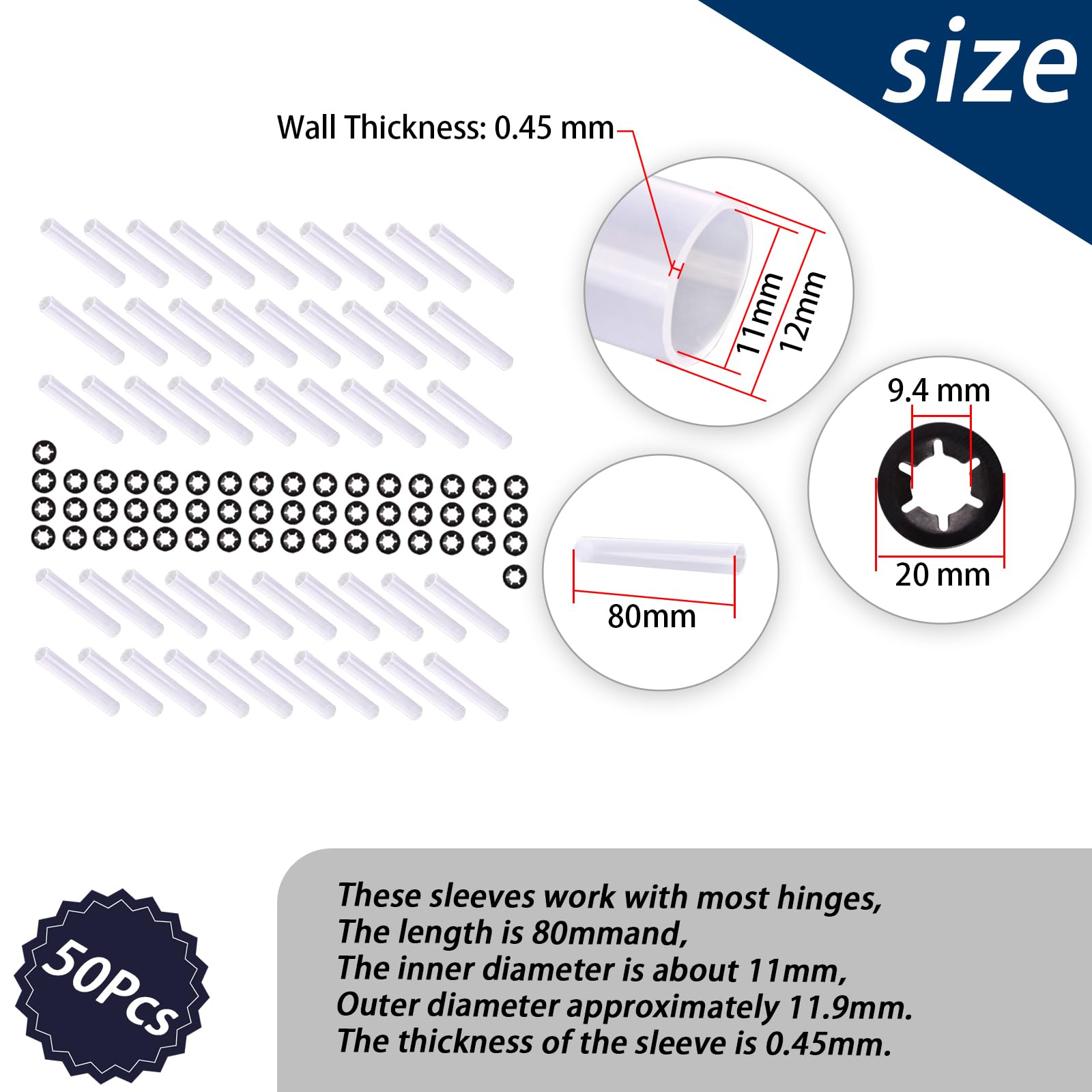 Jeu De 22 Manchons à Rouleaux Pour Porte De Garage – Silencieux, ID 11mm, OD 12mm