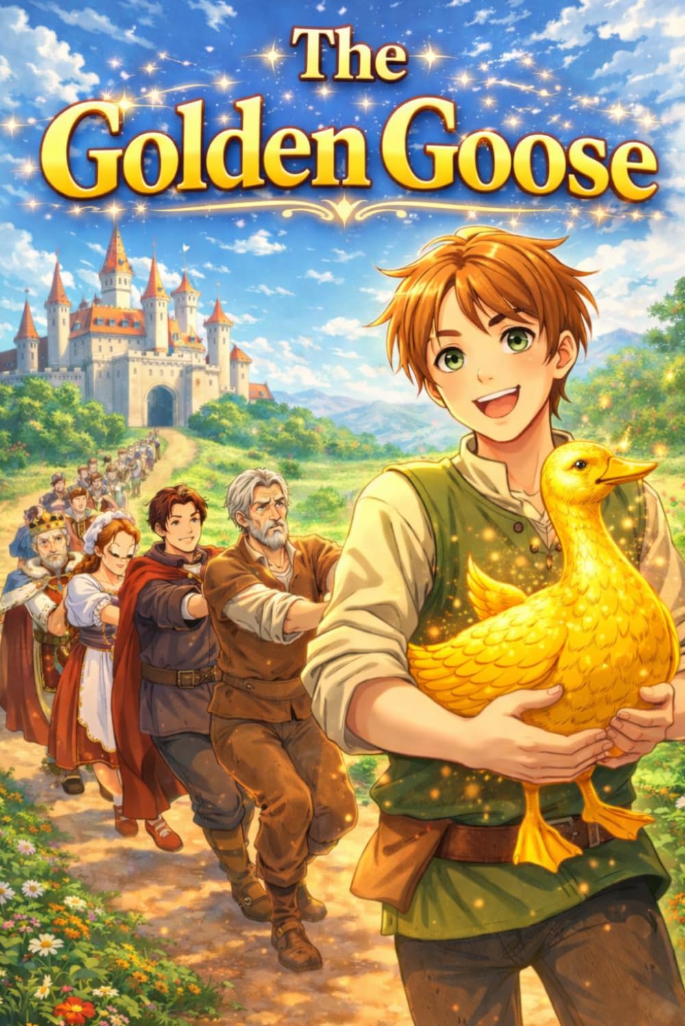 The Golden Goose: A Classic Grimm Fairy Tale about Luck Kindness and Unexpected Adventure, Illustrated Story Edition for Relaxed Reading Bedtime Moments and ESL English Learning