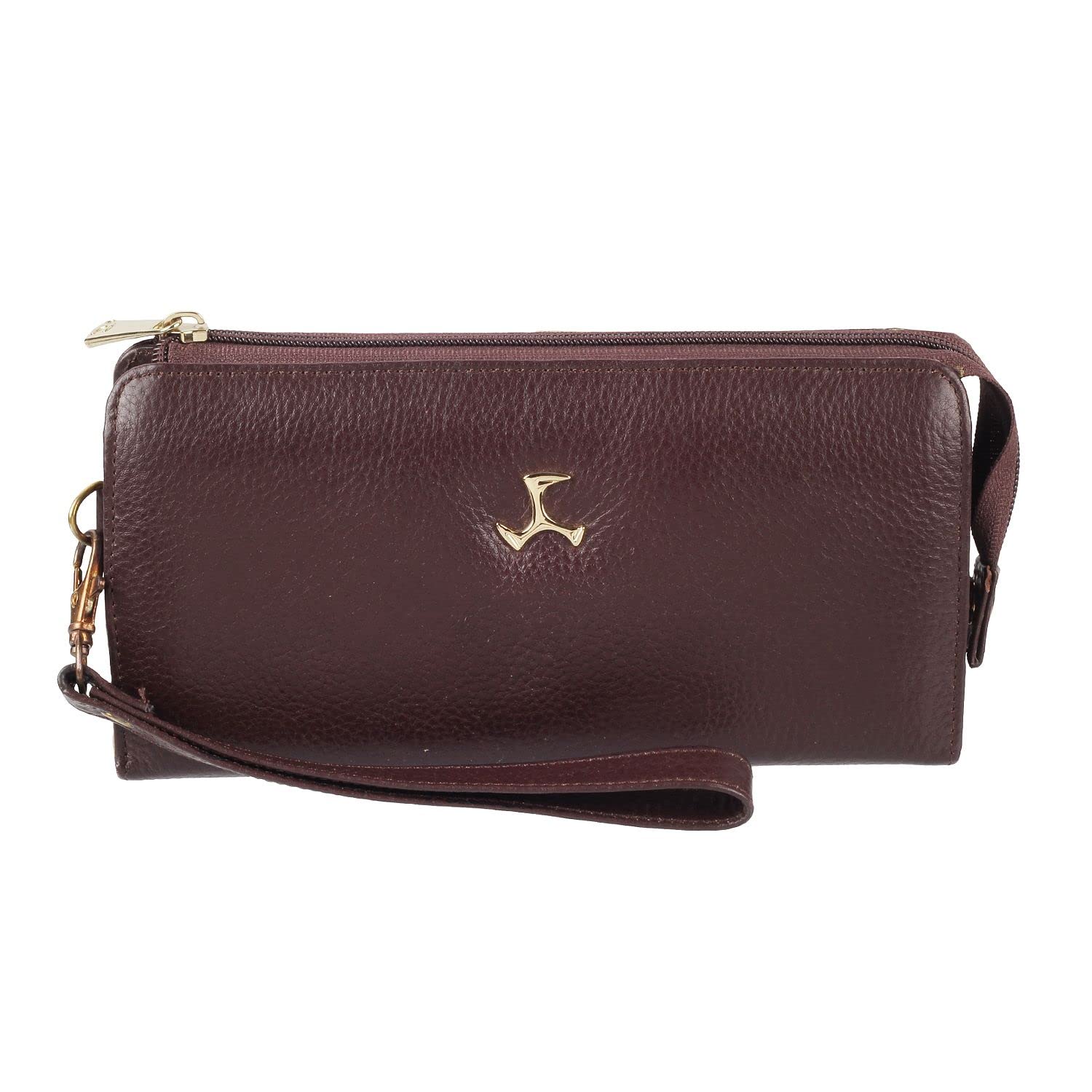 Womens Leather Brown Zip Around (One Size)-image-40