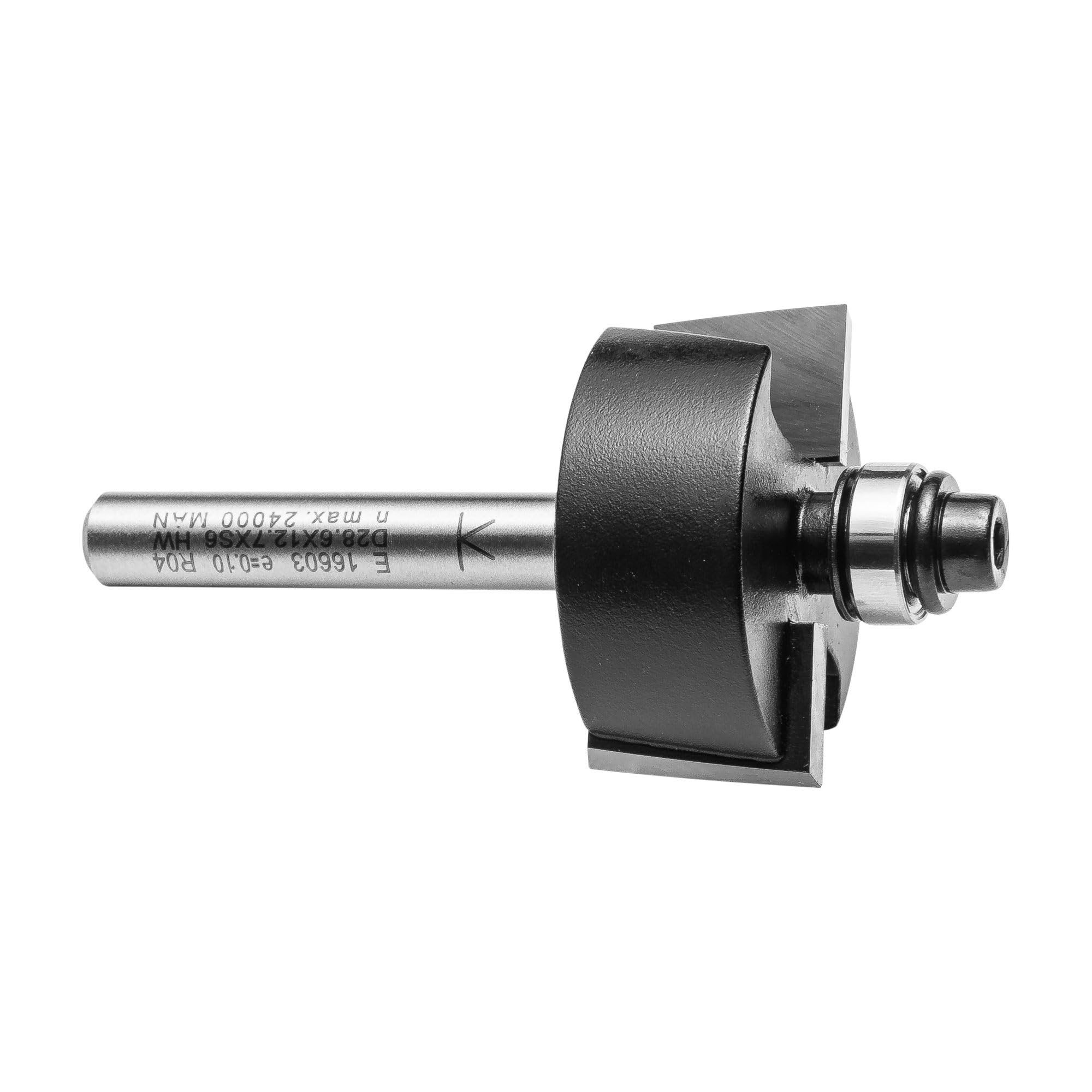 ENT 16603 Falzfräser HW, Schaft (S) 6 mm, Durchmesser (D) 28,6 mm, NL 12,7 mm, T 9,5 mm, SL 32 mm, mit Kugellager