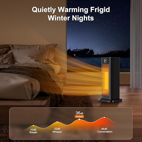 Miniatura 4 de Space Heater Indoor, 1500W PTC Electric Heater with Thermostat and Timer, 2s Fast Heating heaters for Indoor Use Large Room Bedroom Home Office