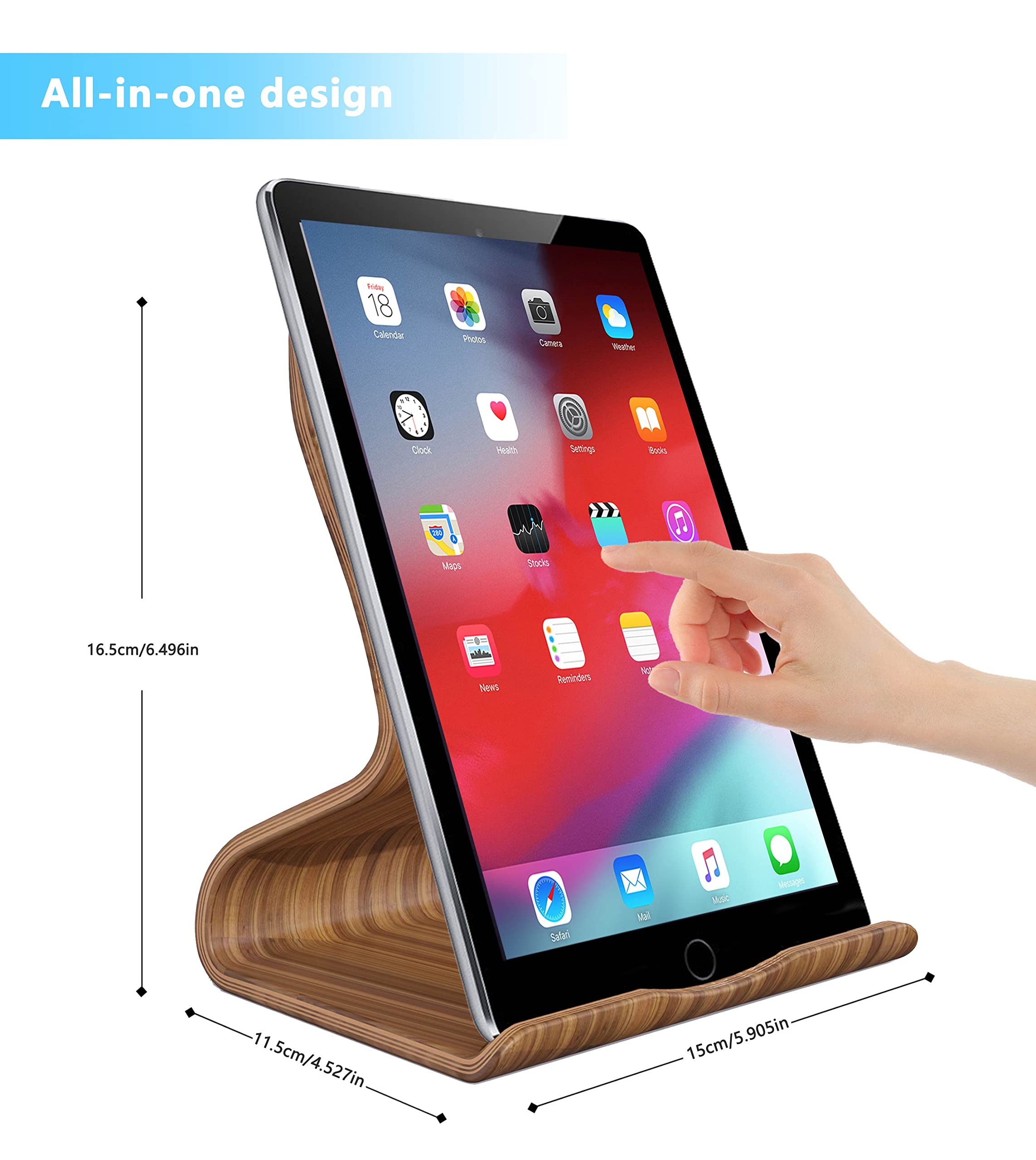 Leggio Da Tavolo Rayher In Legno FSC - Regolabile Per Libri, Tablet, IPad, 28x21cm