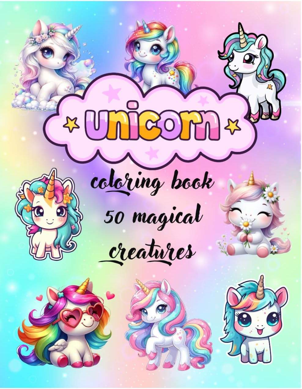 UNICORN coloring book 50 magical creatures