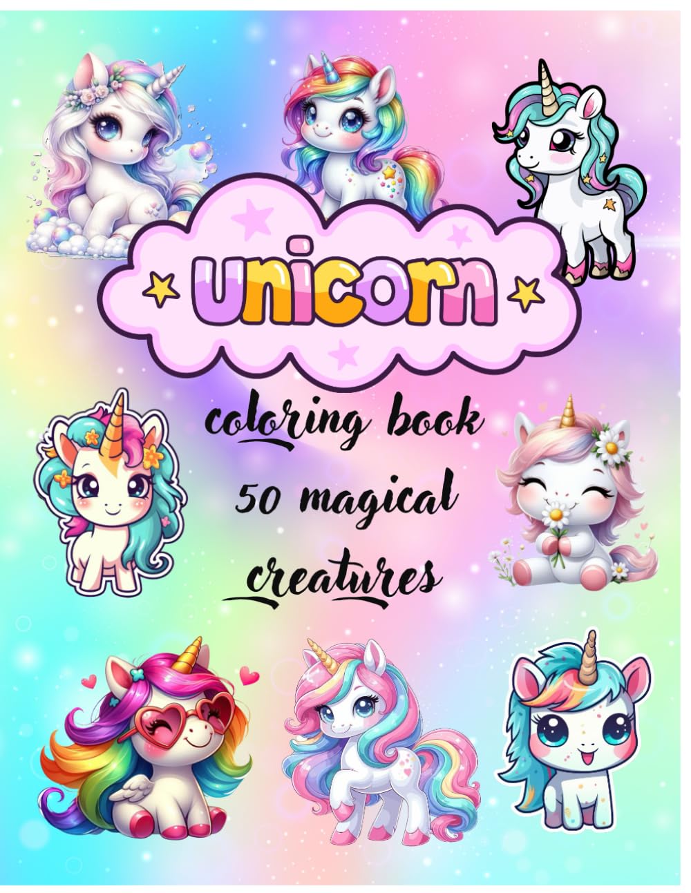 UNICORN coloring book 50 magical creatures