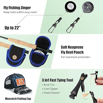 MAXIMUMCATCH Maxcatch Extreme Fly Fishing Combo Kit 3/4/5/6/7/8 weight Fly Rod and Reel Outfit