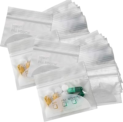 Pill Pouch Bags - (Pack of 400) 3" x 2.75" - BPA-Free, Poly Bag Disposable Zipper Pills Baggies, Daily AM PM Travel Medici...