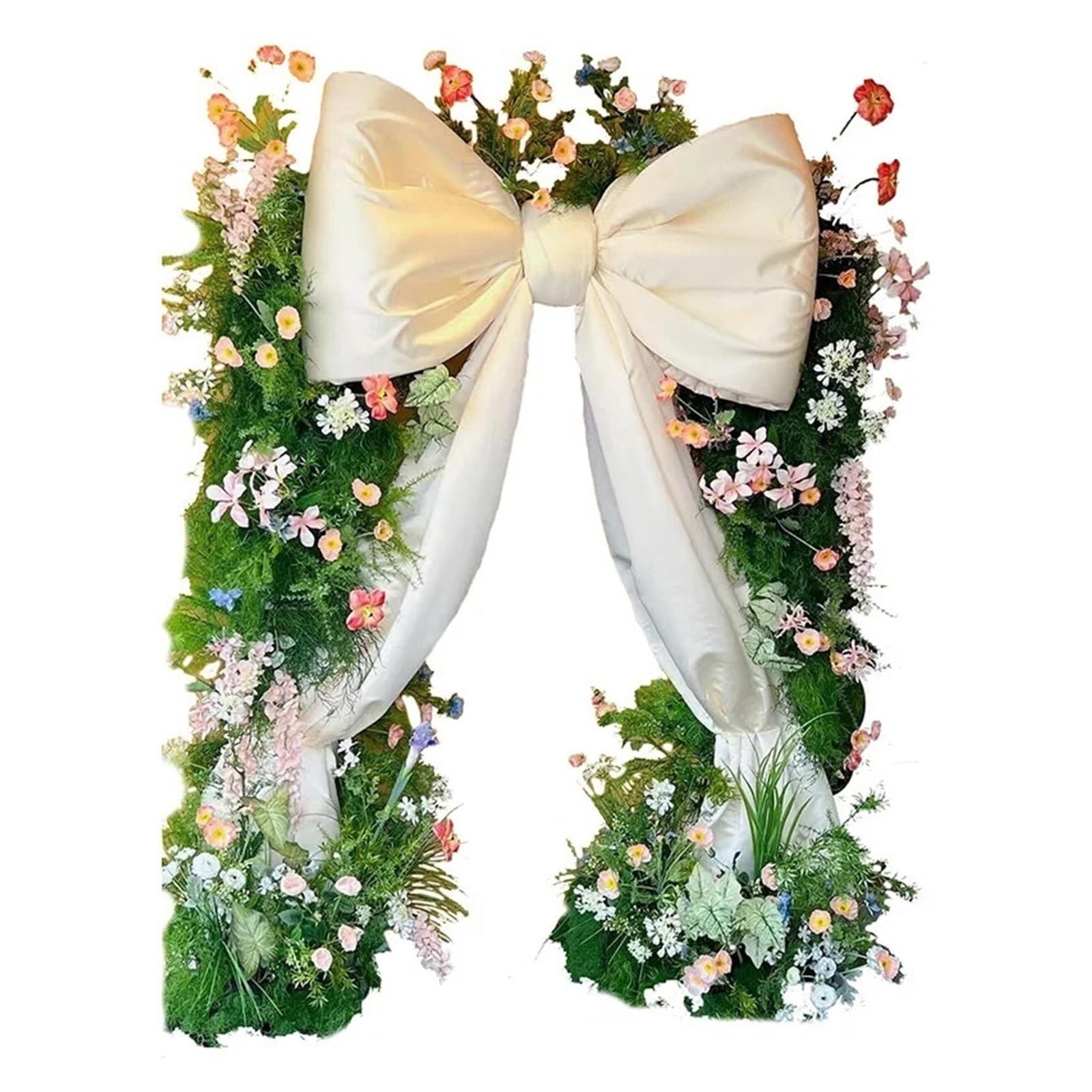 MFESFCS Giant Bow Decorations Huge bow decoration set removable props window decoration(Silver)