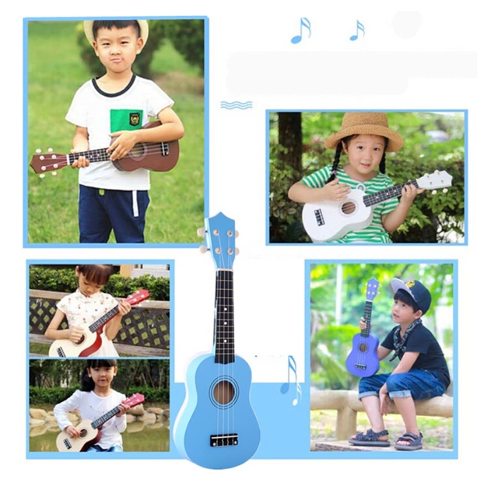 Ukulele Ukulele Soprano da 21 Pollici for Principianti Ukulele a Quattro Corde, Corde, plettro, Strumento Musicale for scuole e Principianti
